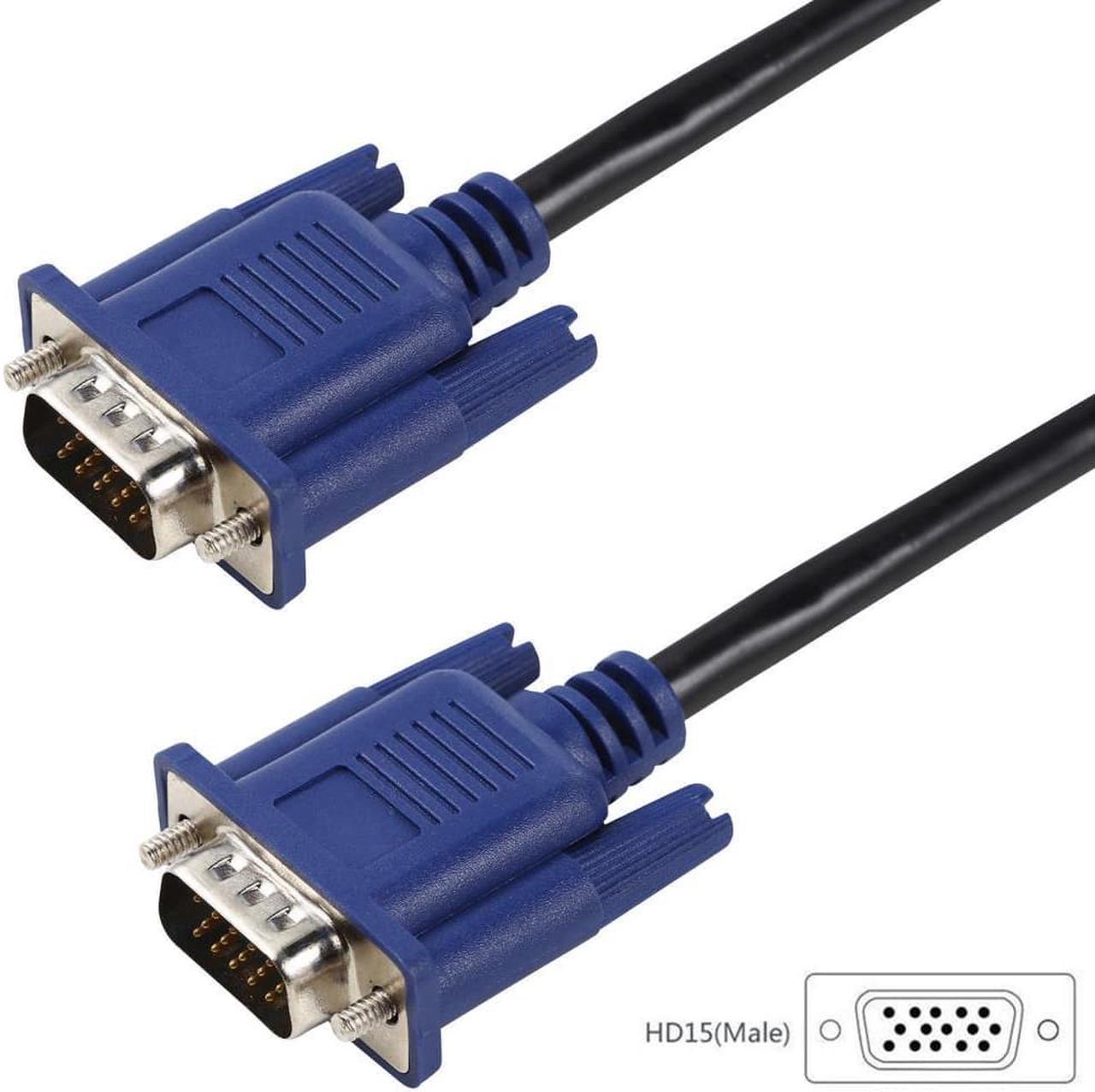 1.5M 5FT VGA SVGA 15 Pin Male To Male Extension Cable Cord Connector For Monitor