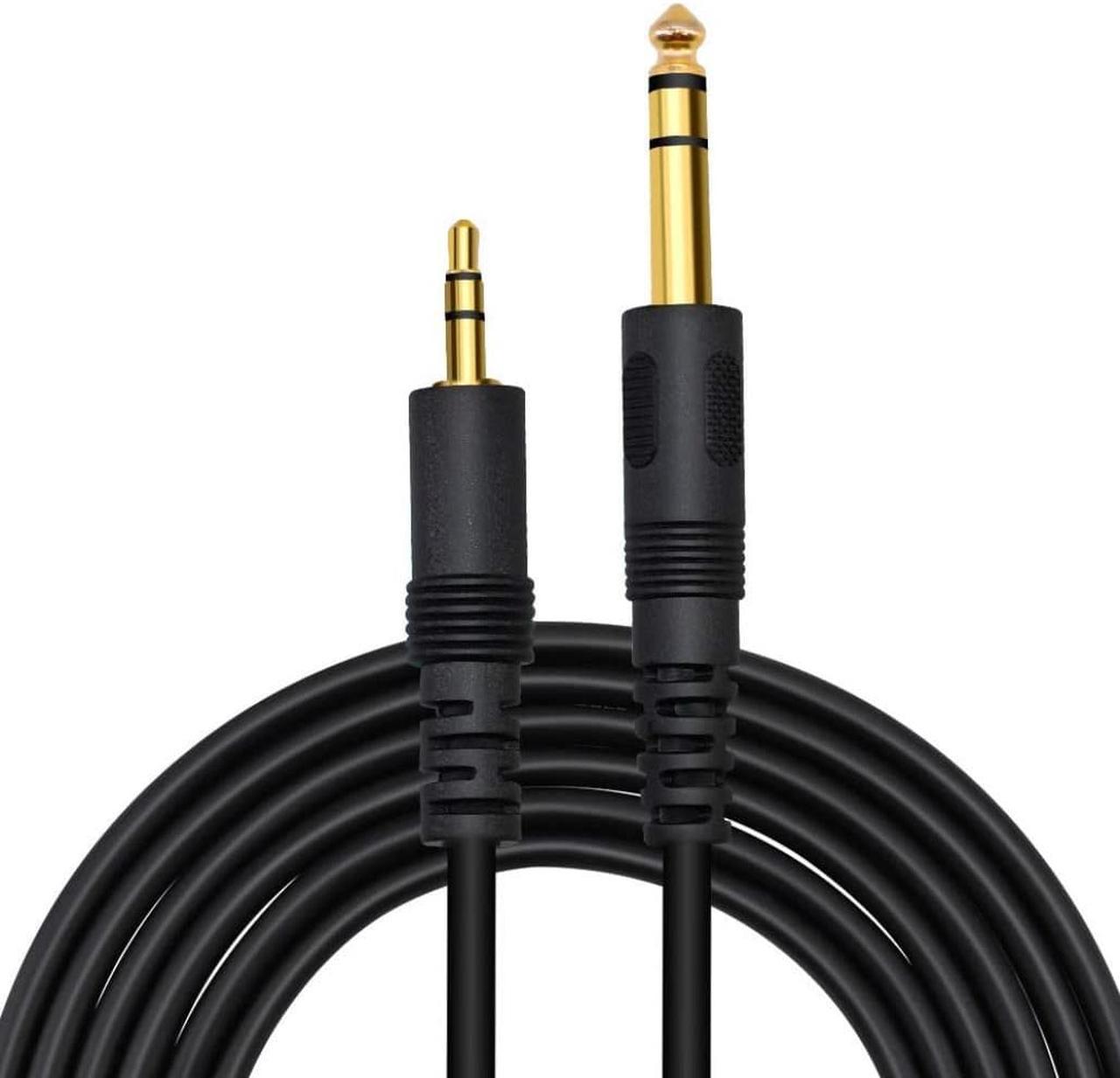 3.5mm to 6.35mm Audio Cable 5ft,Gold Plated 3.5mm 1/8" Male to 6.35mm 1/4" Male TRS Stereo Audio Cable, for iPod, Laptop