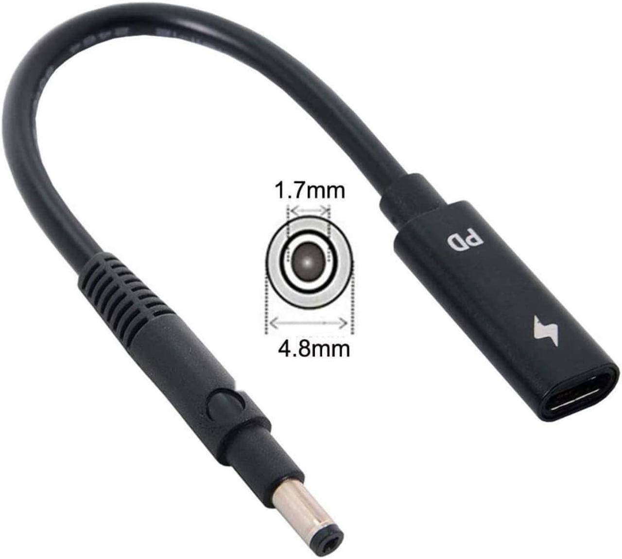 Type C USB-C Female Input to DC Power PD Charge Cable fit for Laptop 18-20V (4.8x1.7mm)