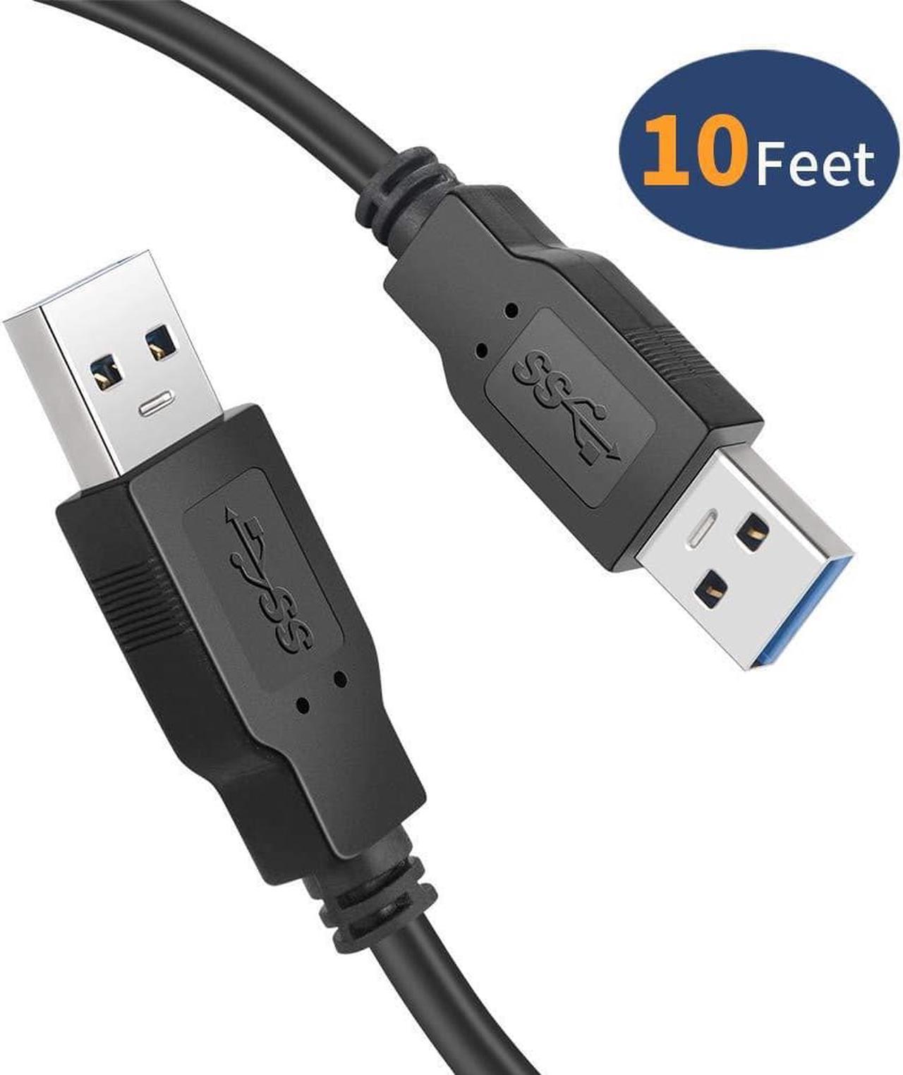 USB Cable Male to Male 10 feet,USB to USB 3.0 Cable A Male to A Male for Data Transfer Hard Drive Enclosures, Printers, Modems,