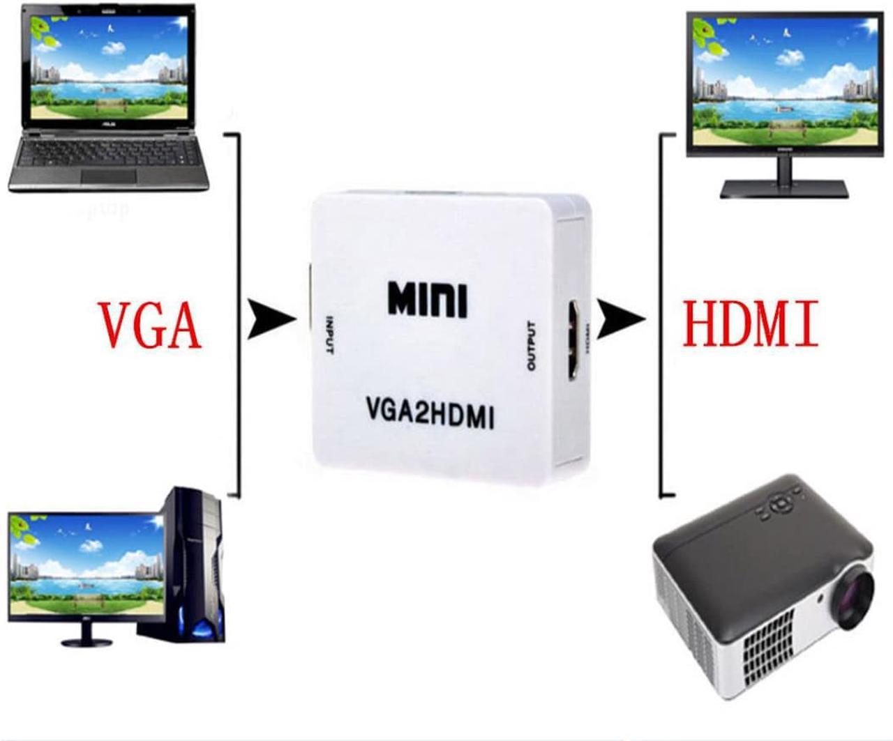 VGA to  HDMI-compatible Full HD Video 1080P Audio Converter Box Adapter for PC Laptop DVD TV