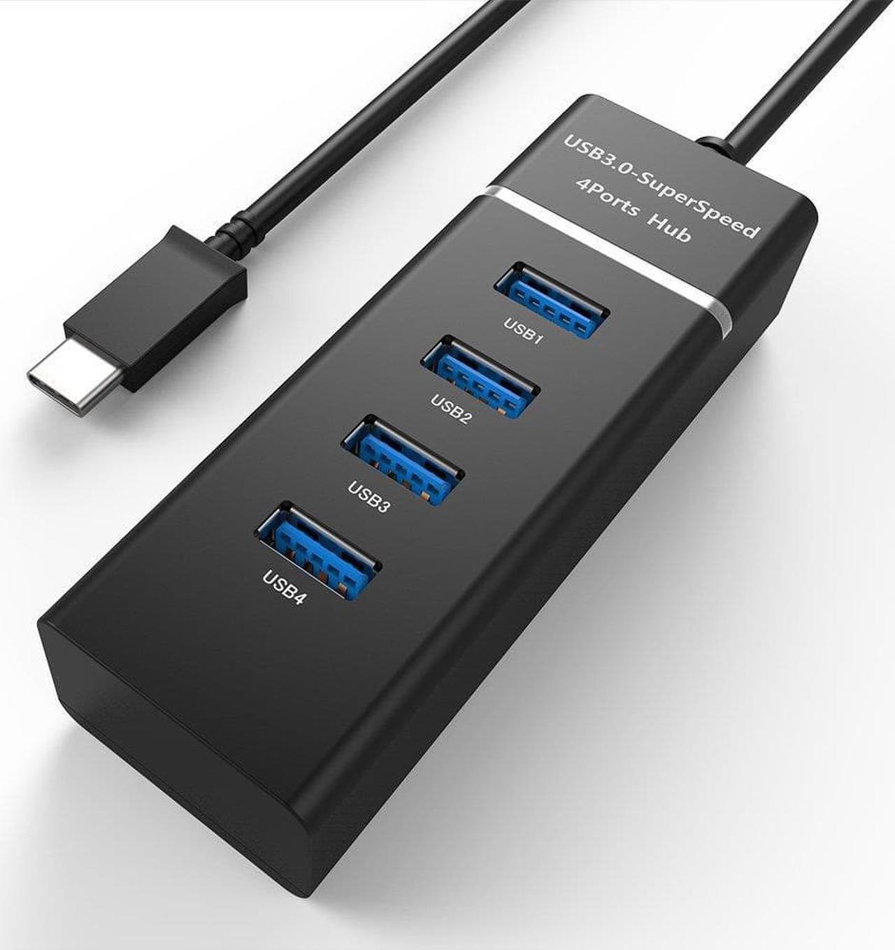 USB-C to 4-Port USB 3.0 Hub for USB Type-C Devices Including the MacBook 2016, ChromeBook Pixel and More