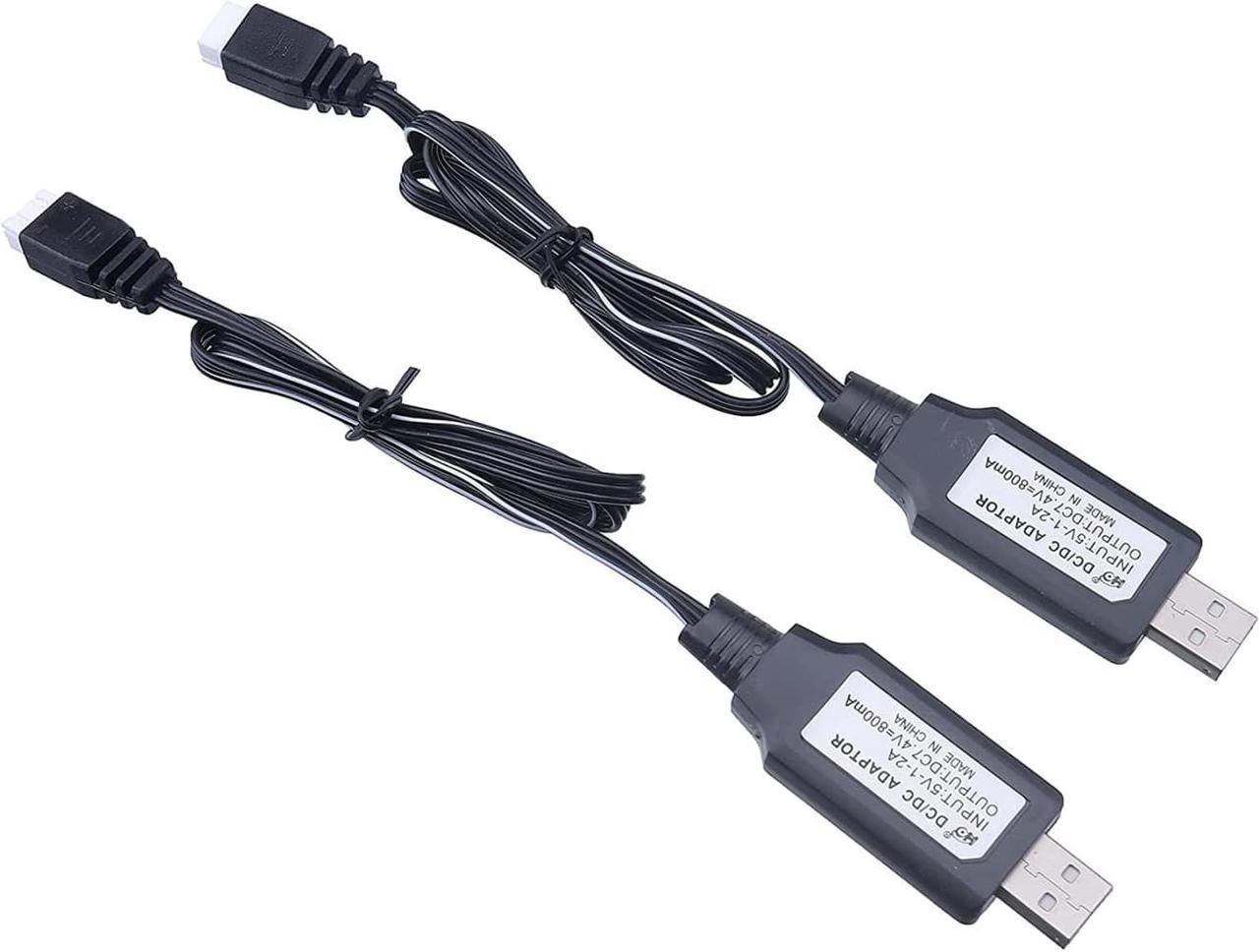 2 Pack Input DC 5V Output 7.4V 800mA USB Balanced Charger Cable with XH-3P Plug for 7.4V 2S Lipo with XH-3P Connector 7.