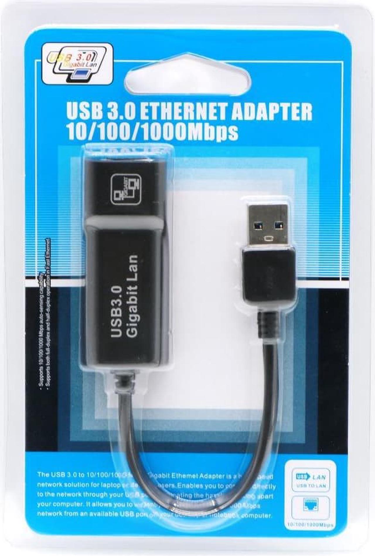 USB 3.0 to10/100/1000Mbps Gigabit RJ45 Ethernet LAN Network Card Adapter