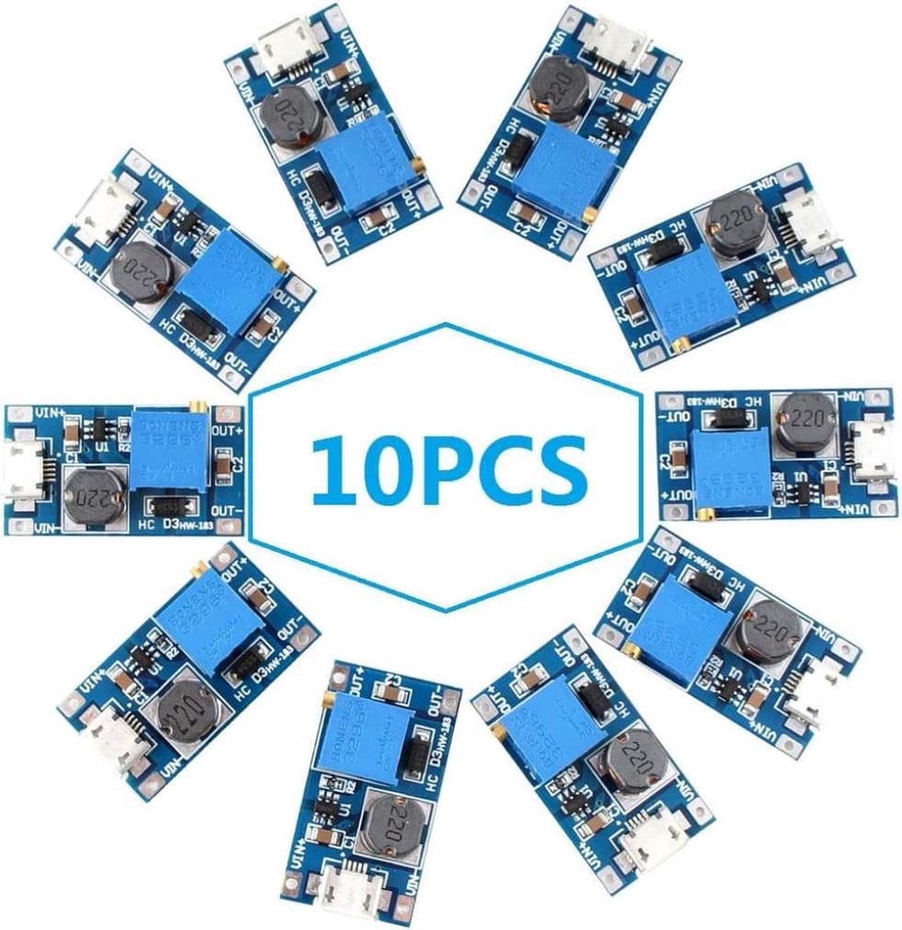 10pcs  dc to dc Step up Boost Converter, MT3608 with Mico USB, DC Voltage Regulator, Step Up Boost Converter Power Supply