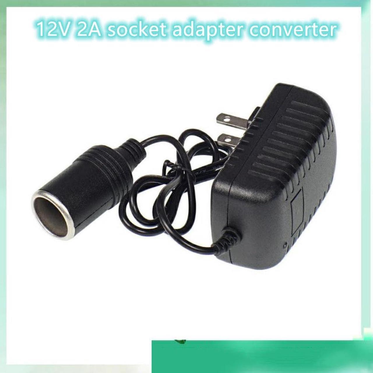 12V 2A socket adapter converter car cigarette lighter 100-240V to 12V AC/DC adaptor US PLUG