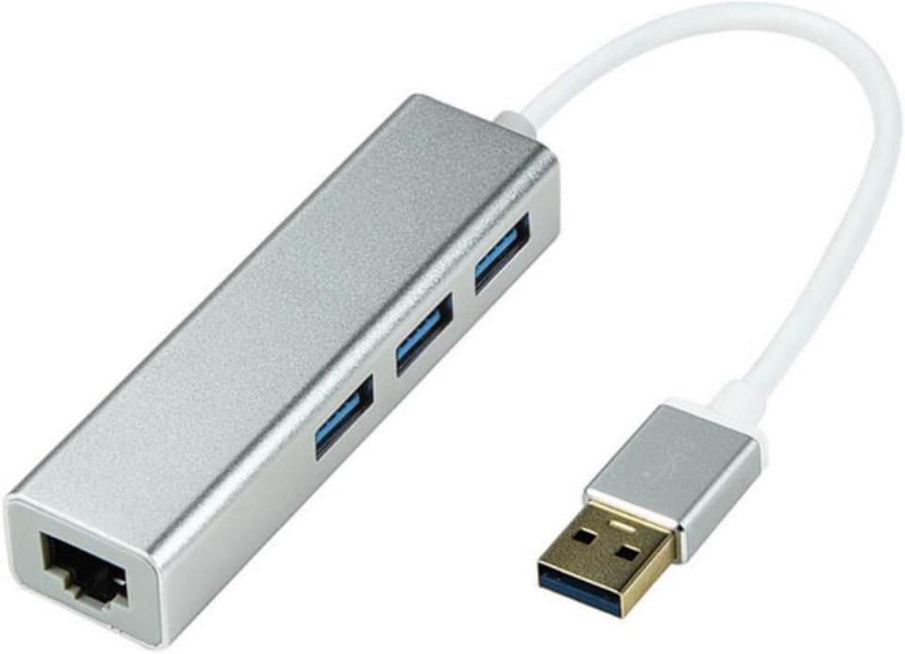 USB 3.0 Data Hub Gigabit Ethernet Network Adapter with 3 Port Portable Aluminum adapter