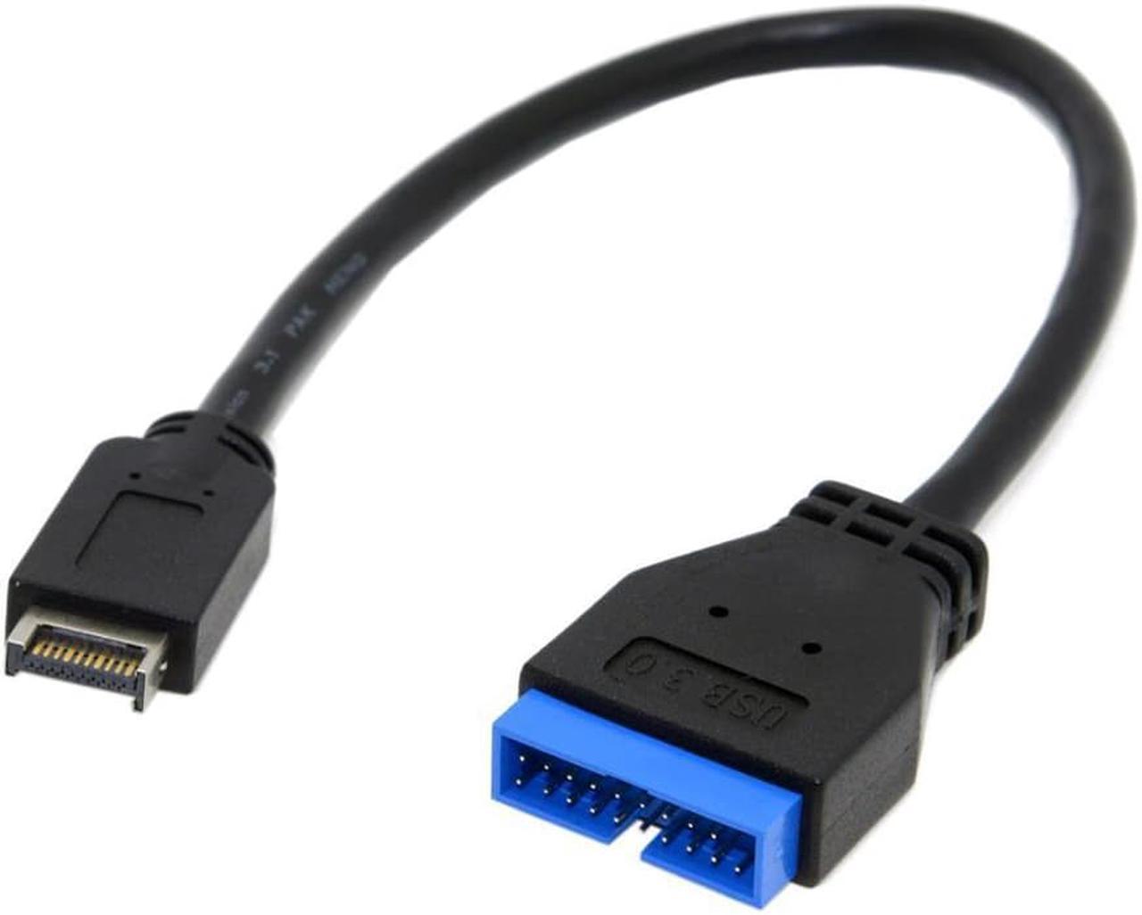 USB 3.1 Front Panel Header to USB 3.0 20Pin Header Extension Cable for Motherboard 20cm Black