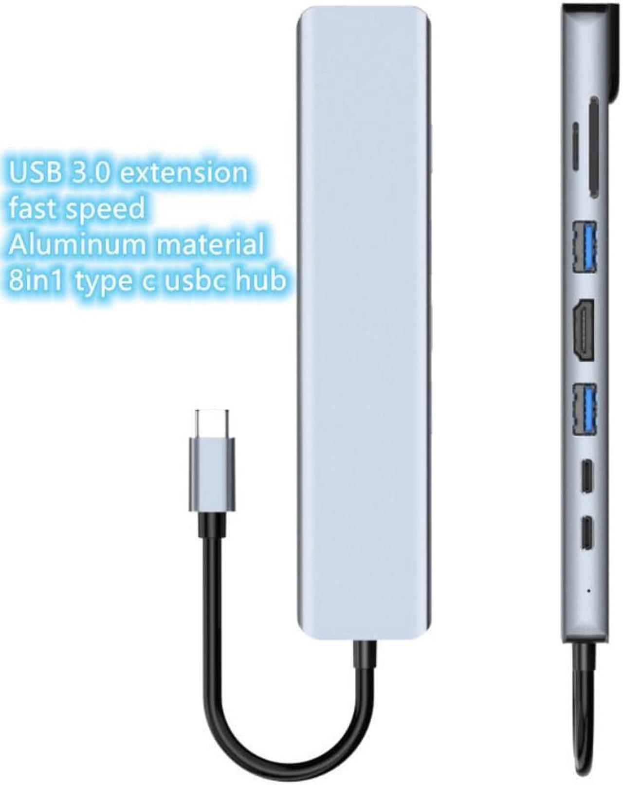 8 in 1 USBC Adapter Type C USB c   Hub with USB3.0 extension  HDMI-compatible   Gigabit  cable Ethernet