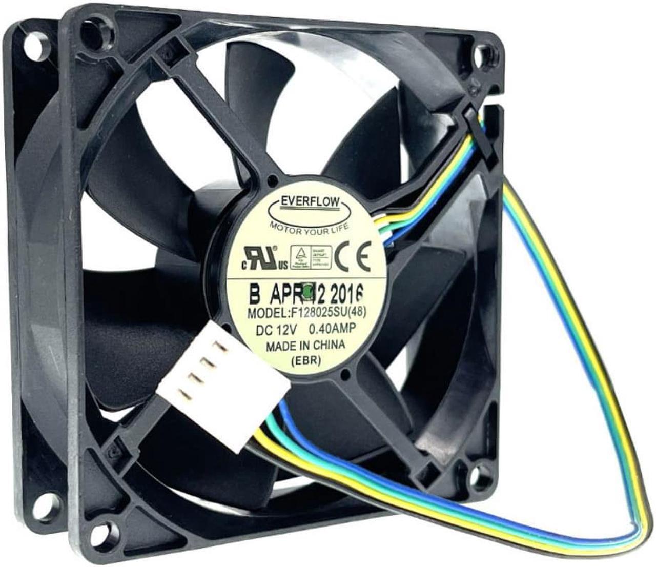 OIAGLH 80mm 8cm 8025 PWM Computer PC CPU Cooling Fan,Everflow F128025SU (48) 80X80X25mm DC12V 0.40A 4400RPM High Speed Cooler