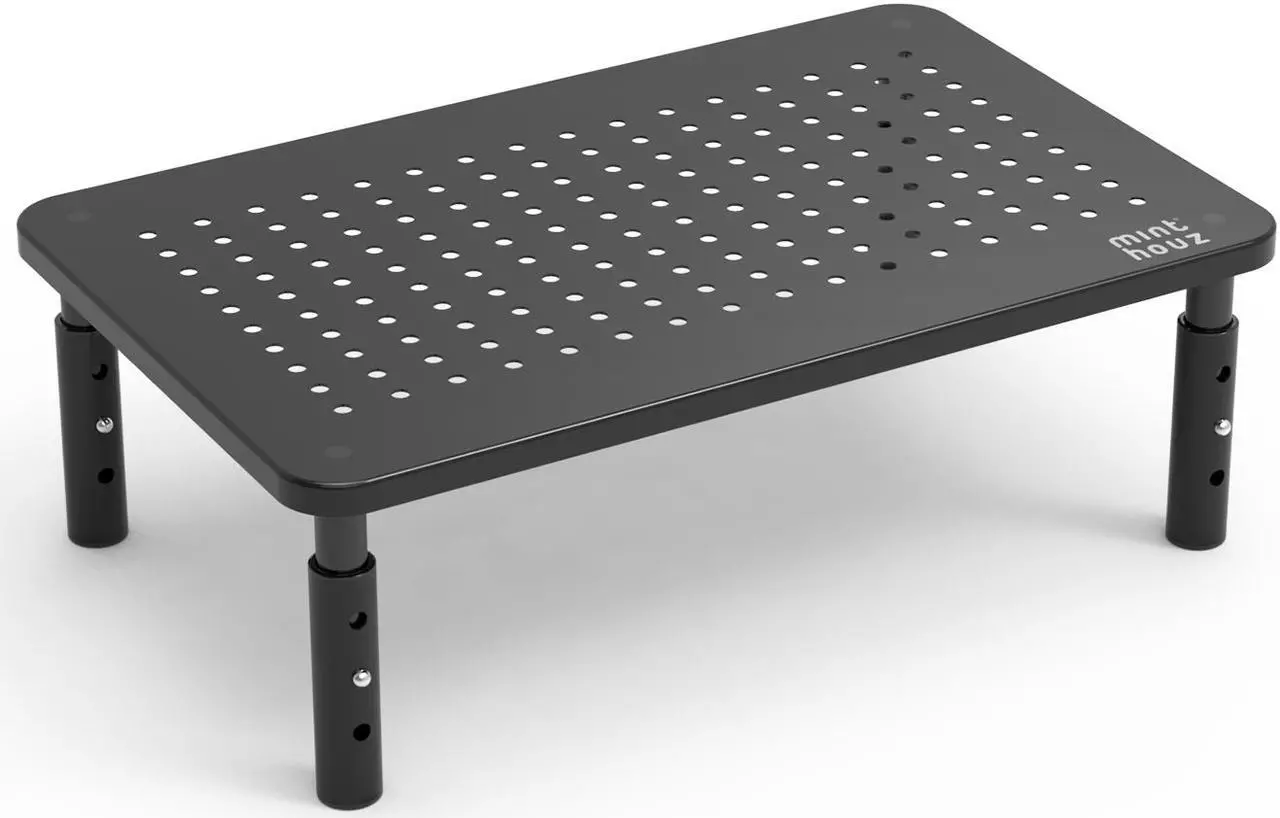 Main image of Minthouz Monitor Stand Riser 14 x 9 inch., with Vented Metal 3 Height Adjustable Monitor Stand for Computer, Laptop, iMac, PC, Printer, Desktop Ergonomic Monitor Riser Stand with Non-Skid Rubber