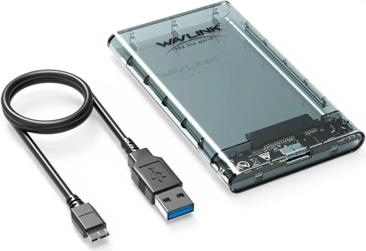 Main image of USB 3.0 to SATA III 2.5" External Hard Drive Enclosure Wavlink Hard Drive Case for 7mm and 9.5mm 2.5 Inch SATA HDD/SSD, USB Hard Drive Dock, Tool Free, Up to 4TB, for WD Seagate Toshiba Samsung Hitach