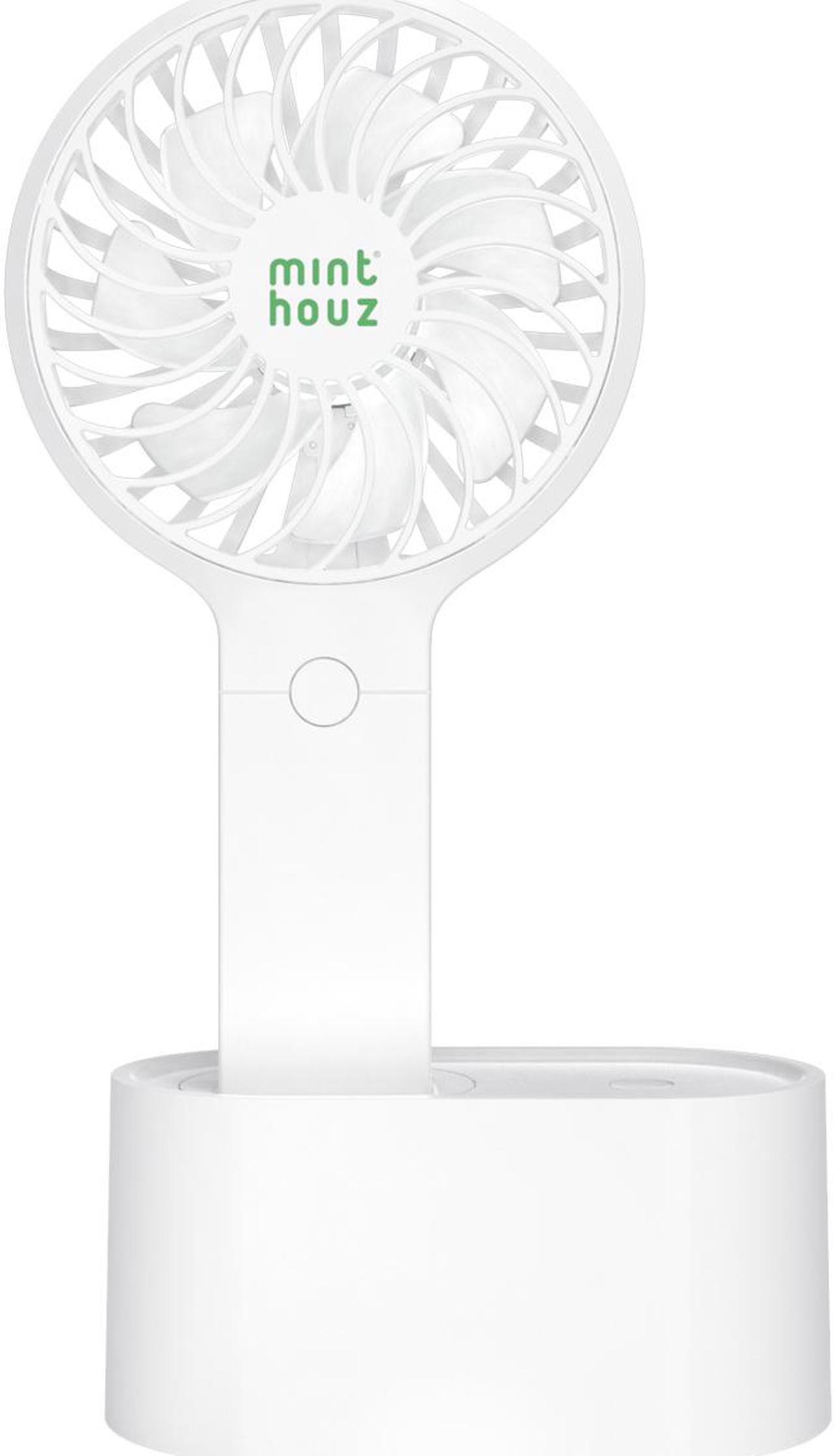 Mini Fan, USB Fan, Minthouz 90°Automatic Head Shaking Fan with a Rotating Base, 3 Speed Adjustable USB Desk/ Portable Handheld Fan, USB Rechargeable Mute Fan with 3 Speeds and 2000mAh Built-in Battery