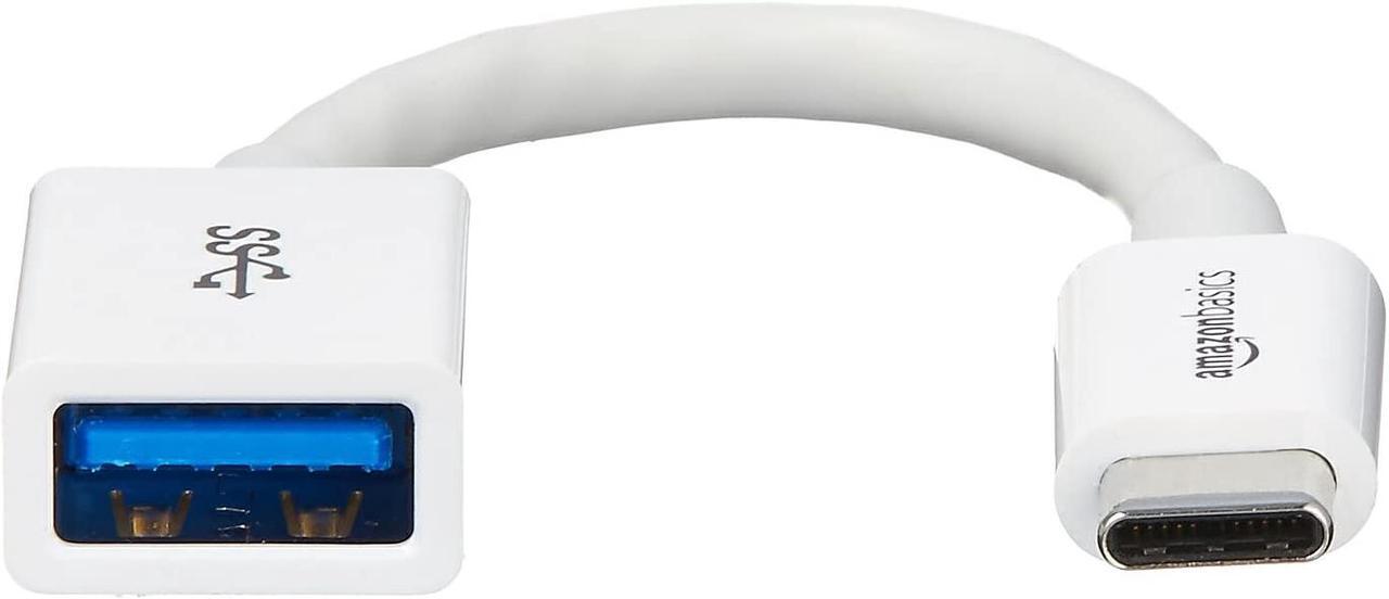 Alt view image 2 of 5 - AmazonBasics USB Type-C to USB 3.1 Gen1 Female Adapter Cable - White