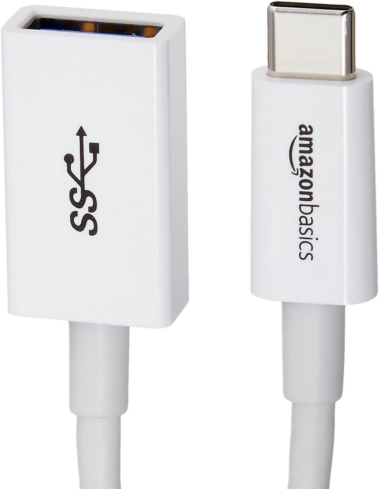 Alt view image 3 of 5 - AmazonBasics USB Type-C to USB 3.1 Gen1 Female Adapter Cable - White