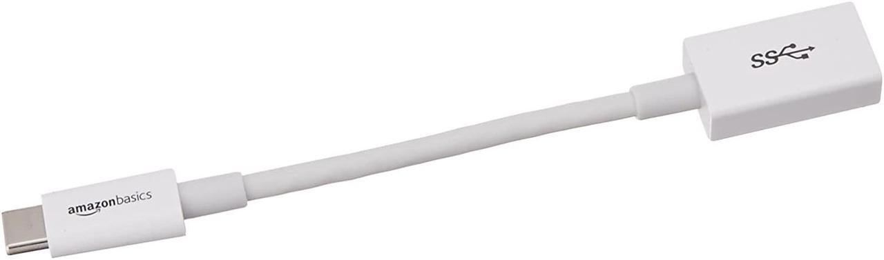 Alt view image 4 of 5 - AmazonBasics USB Type-C to USB 3.1 Gen1 Female Adapter Cable - White