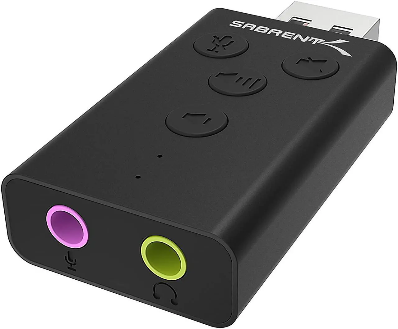 Alt view image 2 of 20 - SABRENT Aluminum USB External 3D Stereo Sound Adapter for Windows and Mac. Plug and Play No Drivers Needed. [Black] (AU-DDAB)