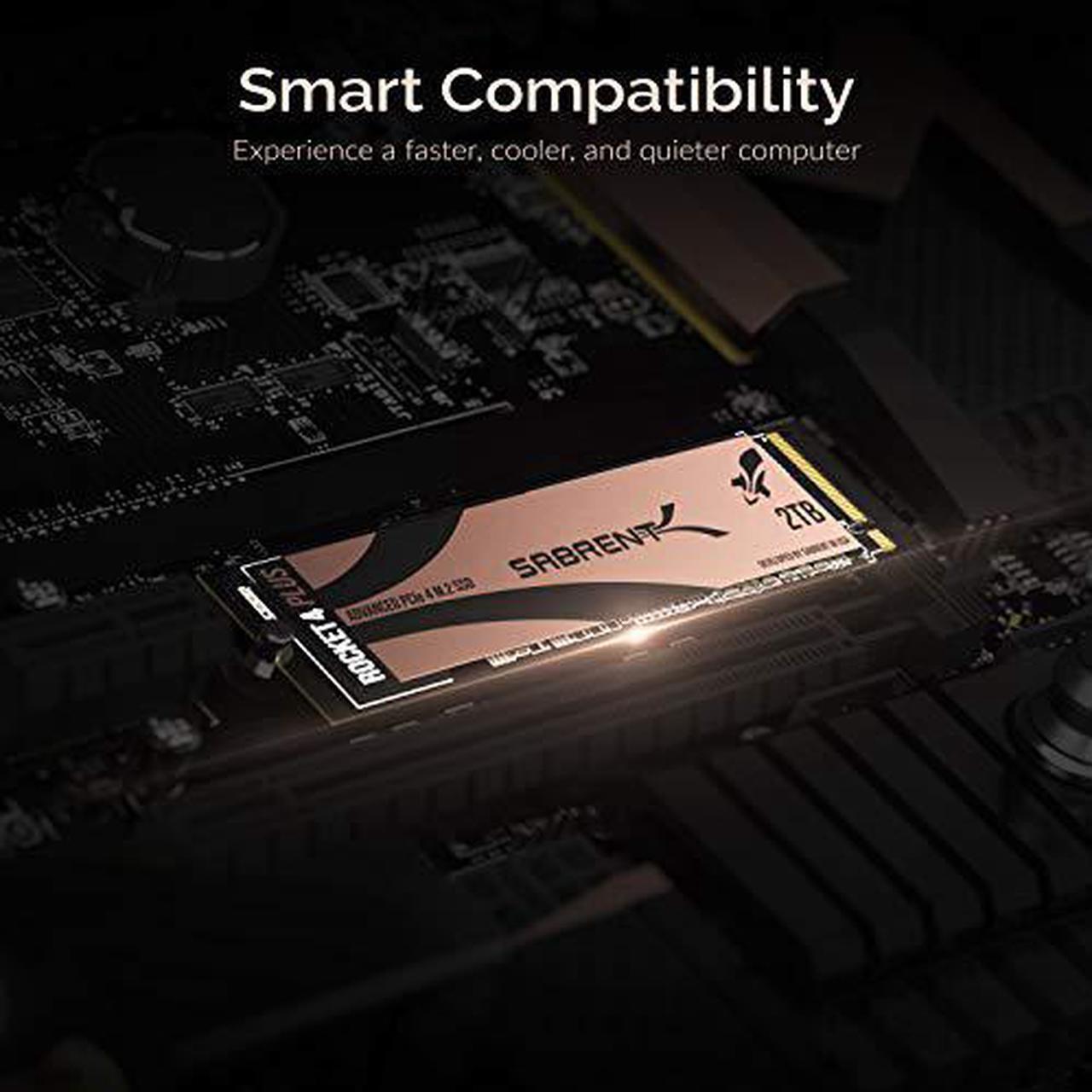 Alt view image 12 of 20 - SABRENT 2TB Rocket 4 Plus NVMe 4.0 Gen4 PCIe M.2 Internal SSD Extreme Performance Solid State Drive R/W 7100/6600MB/s (SB-RKT4P-2TB)