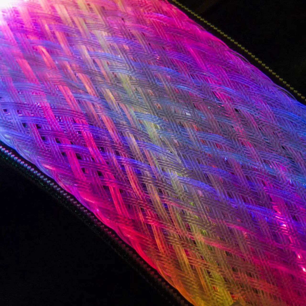 Alt view image 6 of 7 - Hipesen RGB Dual 8P for GPU Dedicated Light-emitting Cables, Male-to-female Extension Cable,Light-emitting Device Plus 144×0.5 mm Fiber-optic Woven Net. (Individual Sleeved Cable)