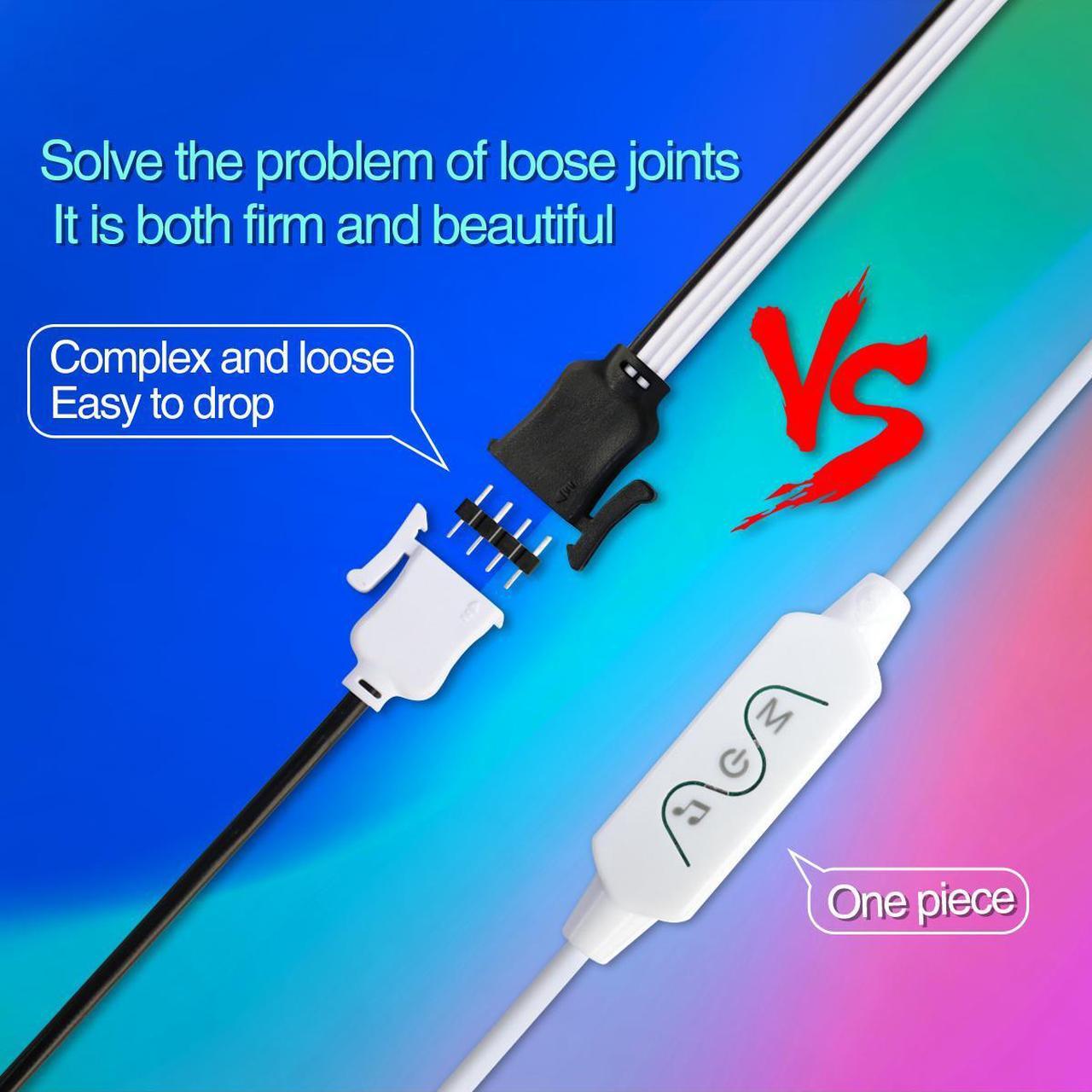 Alt view image 3 of 7 - USB Led Light Strips, SMY Lighting Color Changing LED Strip Light with Music Sync, Remote, Built-in Mic, Bluetooth App Control, RGB LED Lights for Bedroom, Party, Kitchen, TV, Home Decor(9.85Ft Music)