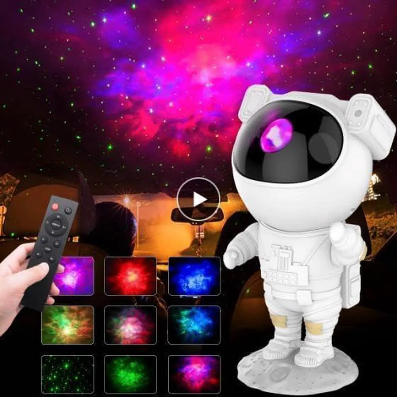 Alt view image 2 of 7 - Astronaut Galaxy Light Projector, Space Buddy Projector Night Light for Bedroom with Remote Control and Timer, Astro Alan Star Ceiling Projector for Kids Adults