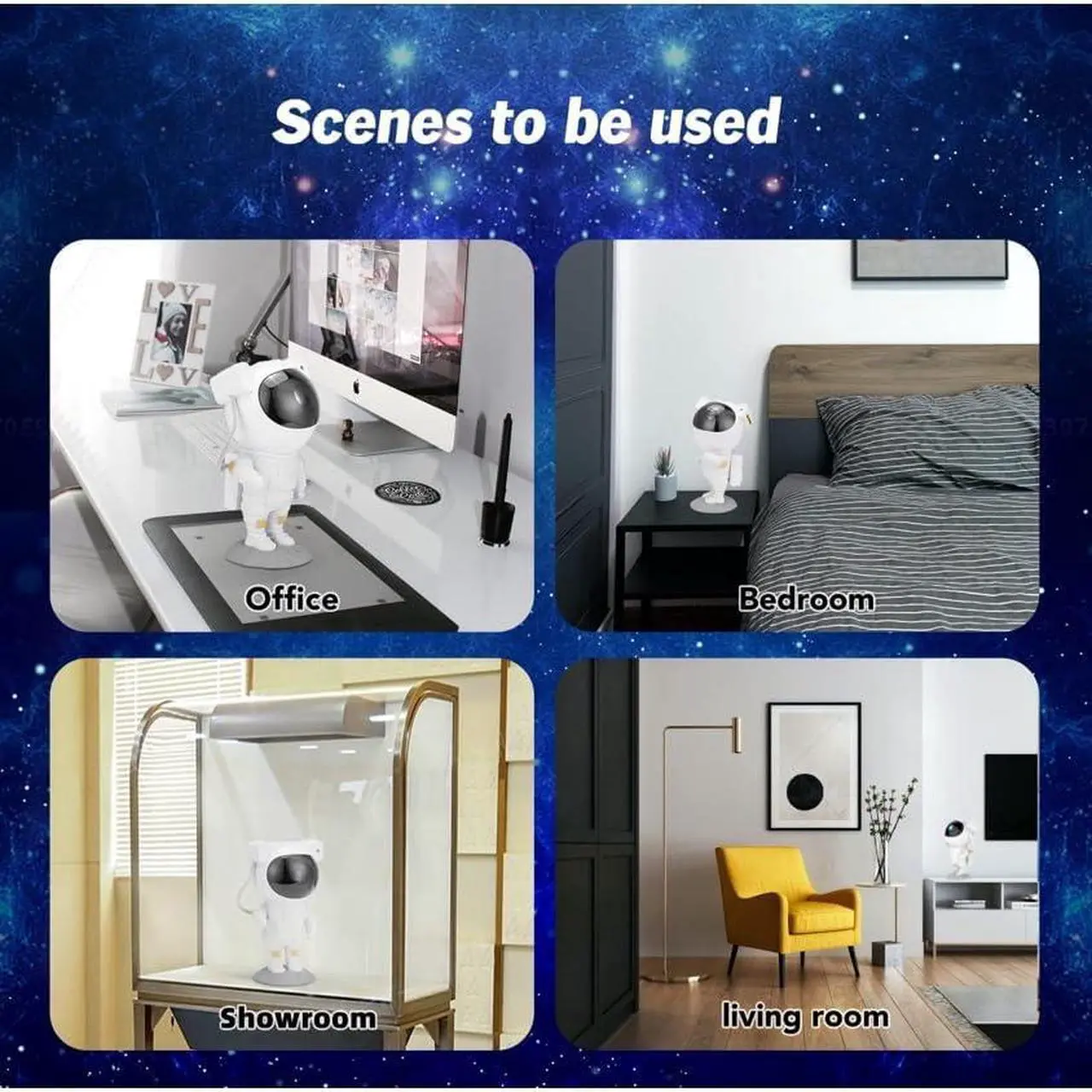Alt view image 7 of 7 - Astronaut Galaxy Light Projector, Space Buddy Projector Night Light for Bedroom with Remote Control and Timer, Astro Alan Star Ceiling Projector for Kids Adults