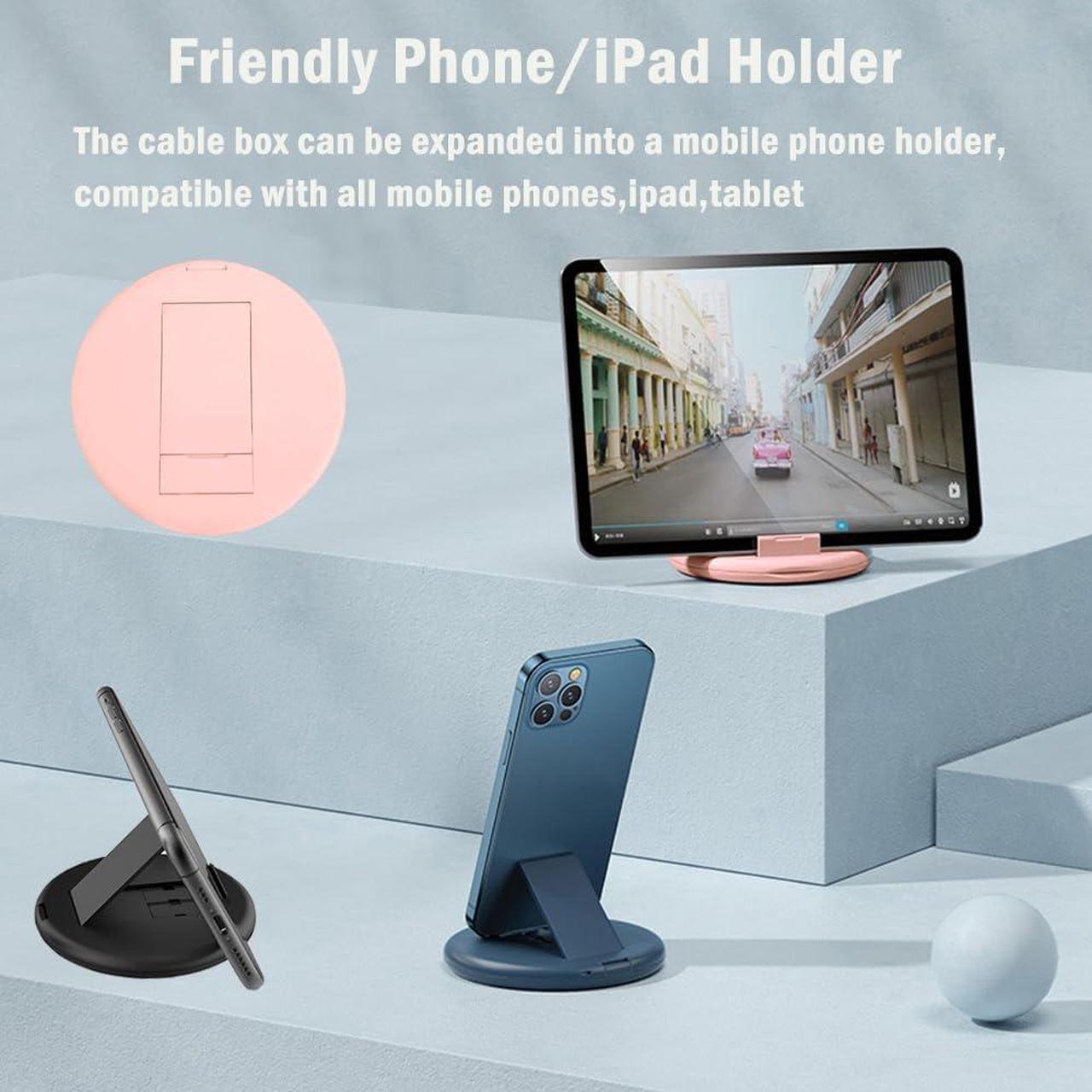 Alt view image 7 of 7 - USB C Adapter OTG Cable Kit, Multi Charging Cable Case Convertor USB C to iOS Device/Type C/Micro/USB A Adapter, Data Transfer Contains Card Slot for Traveling, Use as Phone Holder White