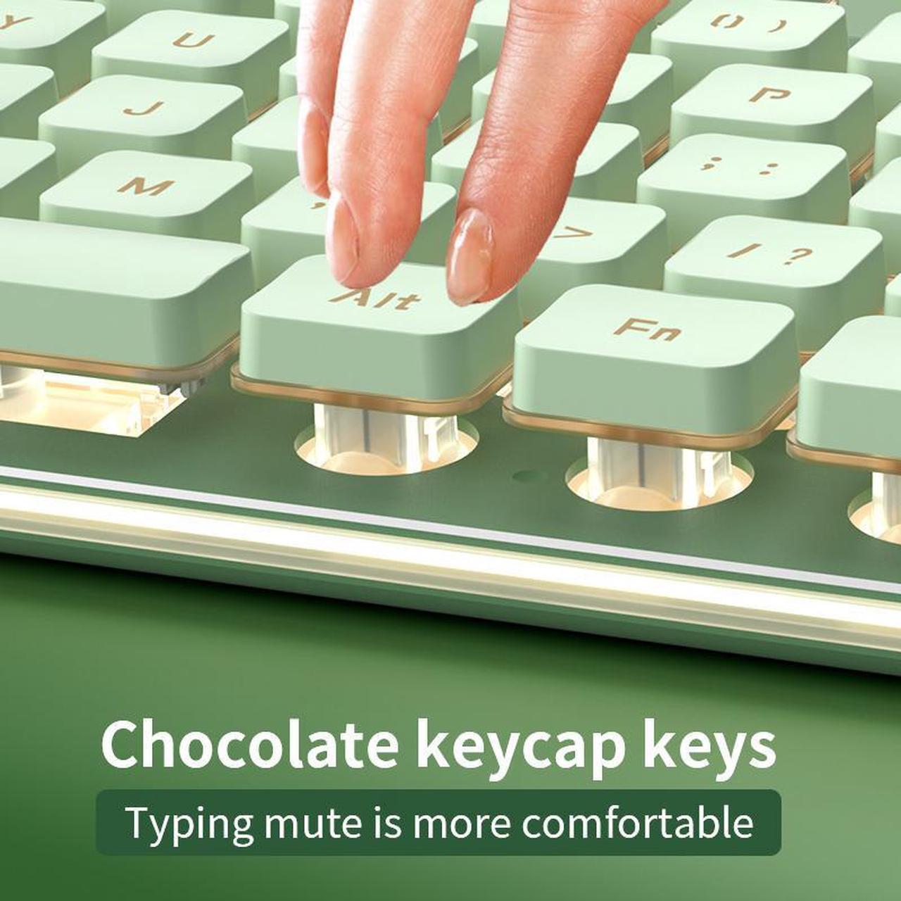 Alt view image 3 of 6 - Langtu L1 mechanical tactile silent wireless keyboard, volcano architecture key waterproof, single light backlight effect, universal model