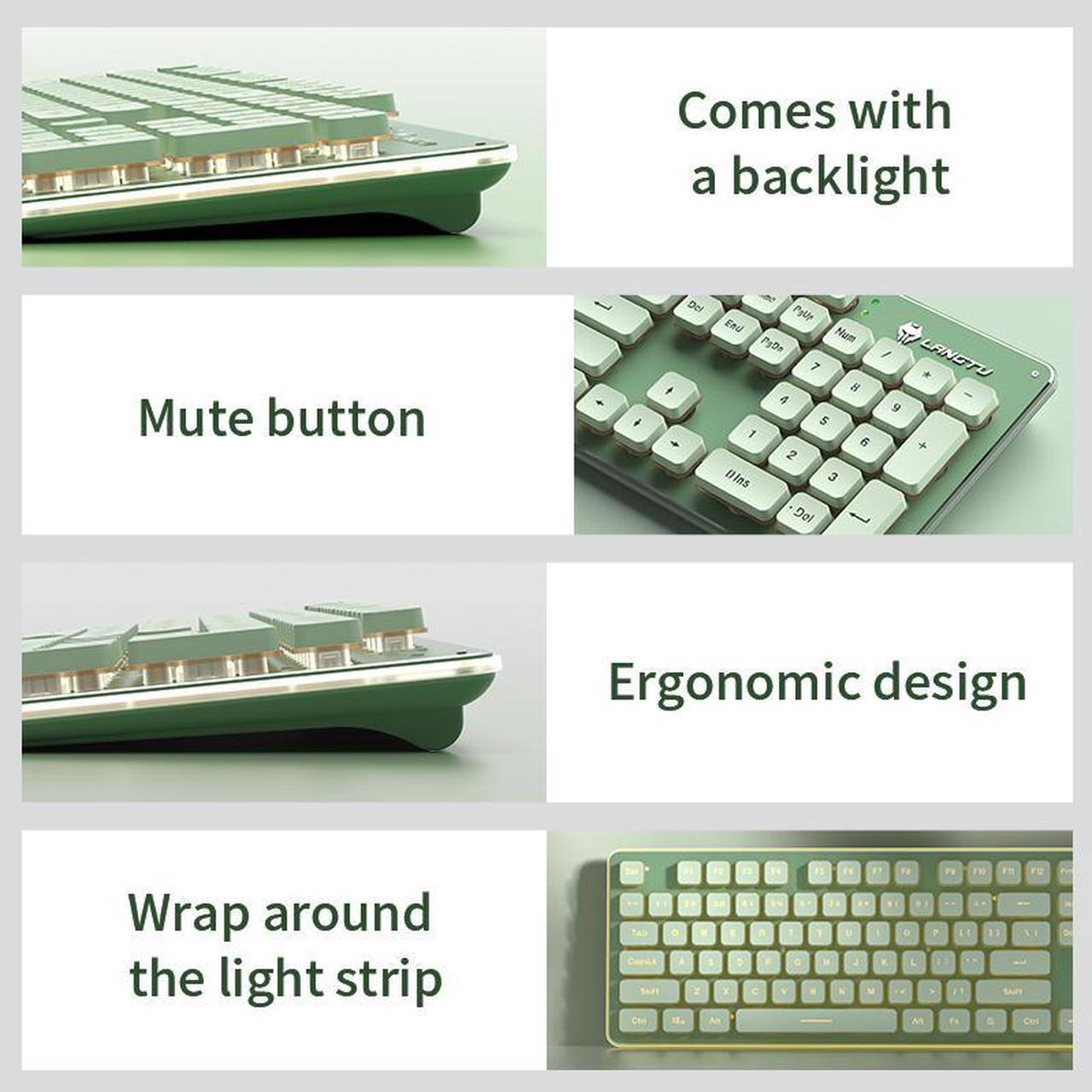 Alt view image 6 of 6 - Langtu L1 mechanical tactile silent wireless keyboard, volcano architecture key waterproof, single light backlight effect, universal model