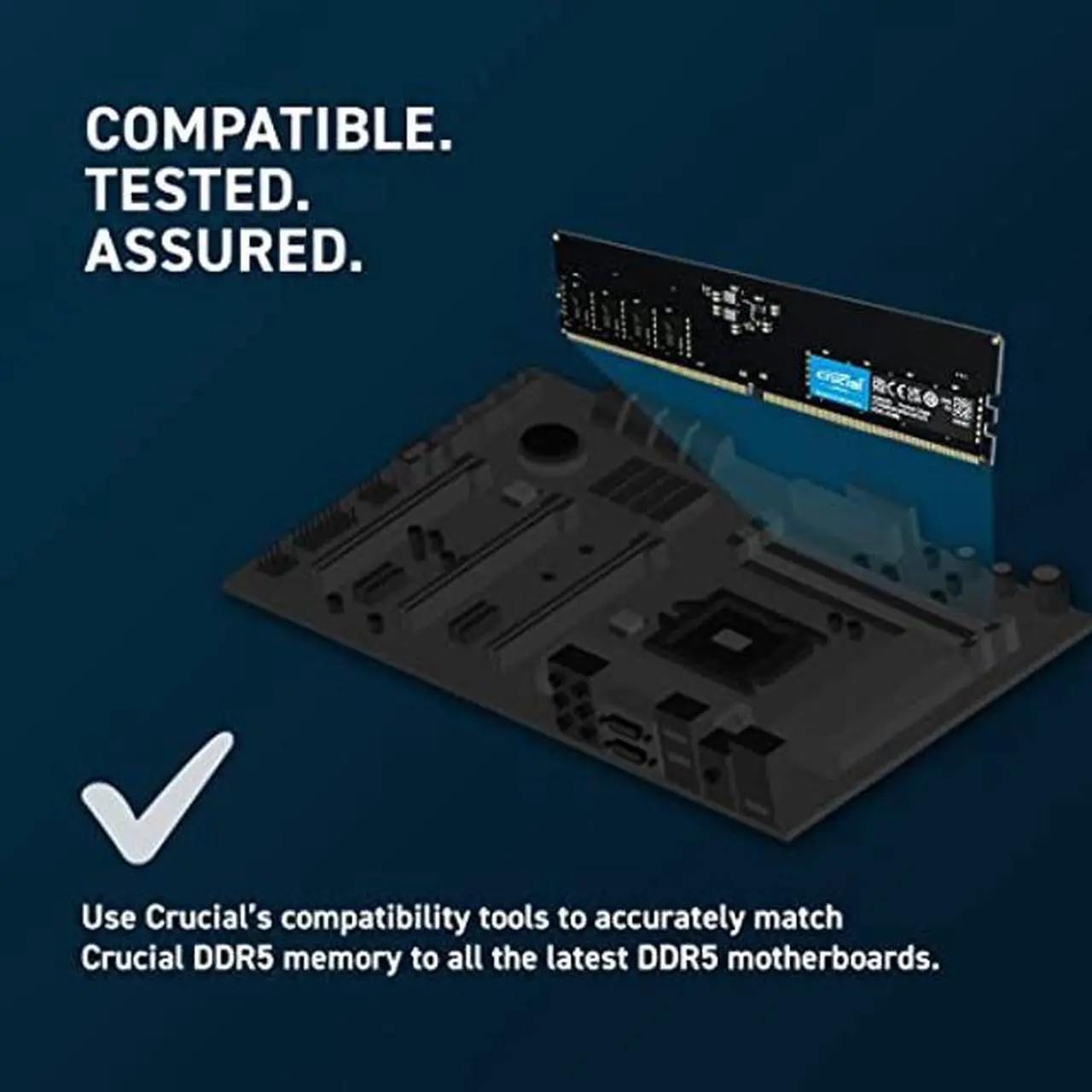 Alt view image 5 of 5 - Crucial RAM 64GB Kit (2x32GB) DDR5 4800MHz CL40 Desktop Memory CT2K32G48C40U5