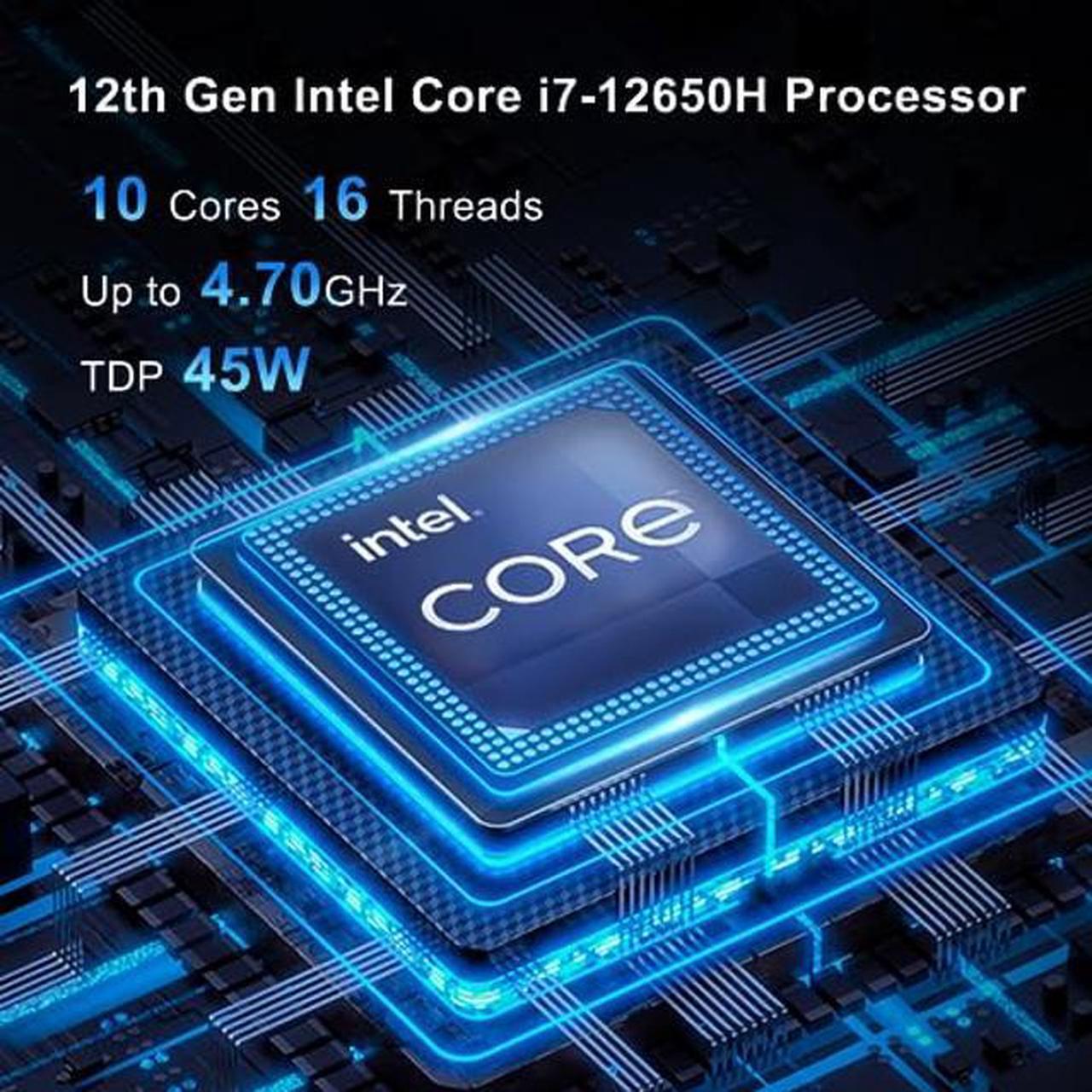 Alt view image 2 of 5 - GEEKOM Mini PC Mini IT12, 12th Gen Intel i7-12650H NUC12 Mini Computers(10 Cores,16 Threads) 16GB DDR4/512GB PCIe Gen 4 SSD Windows 11 Pro Desktop PC Support Wi-Fi 6E/Bluetooth 5.2/USB 4.0/2.5G LAN/8K