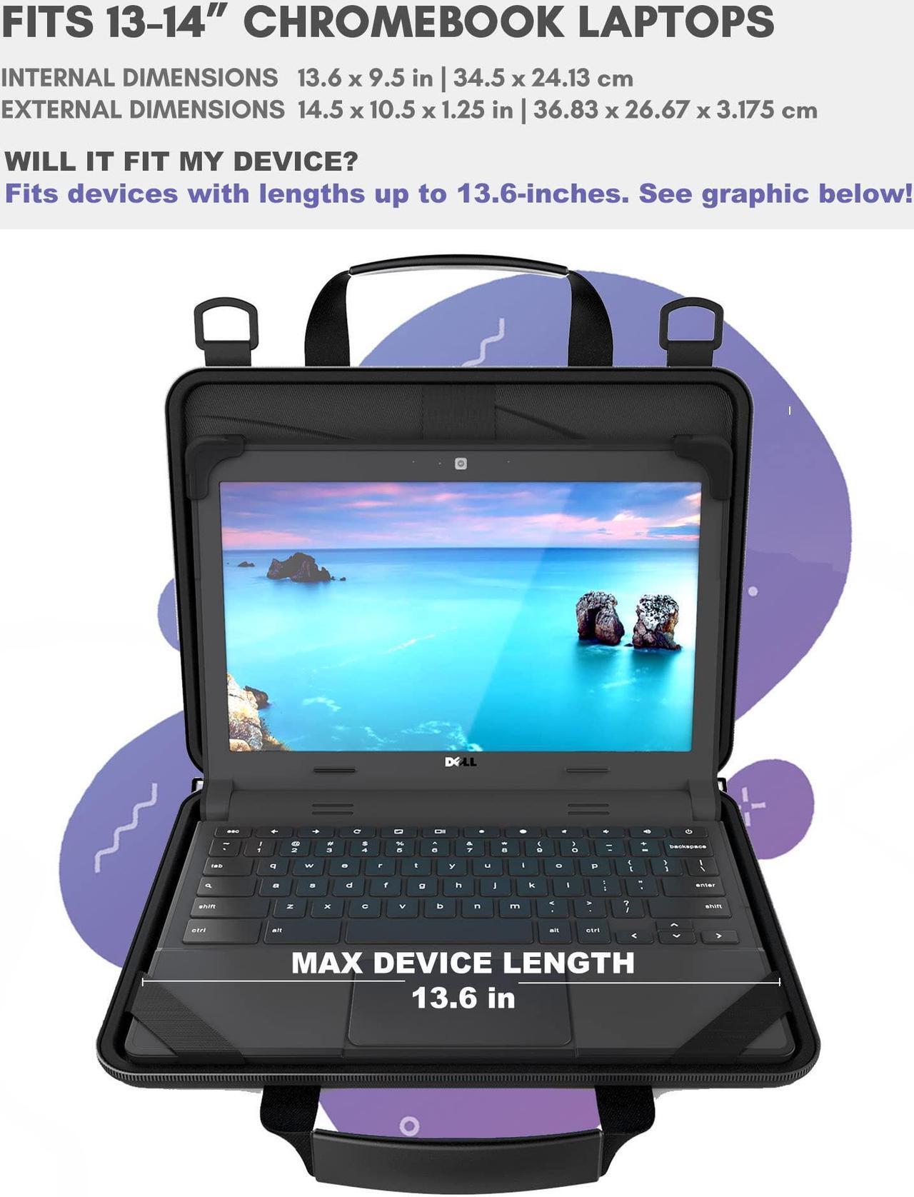 Alt view image 2 of 5 - UZBL 13-14 inch Chromebook Case Protective Laptop Hard Cover Sleeve, Always-on Work in Case with Carrying Handle and Adjustable Shoulder Strap | for Business, Students, and Back to School