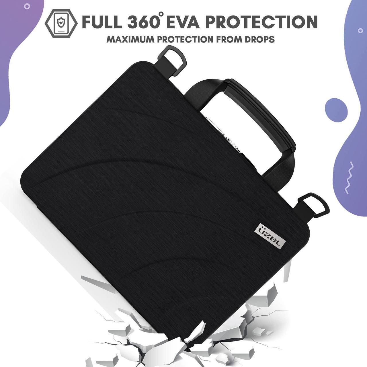 Alt view image 3 of 5 - UZBL 13-14 inch Chromebook Case Protective Laptop Hard Cover Sleeve, Always-on Work in Case with Carrying Handle and Adjustable Shoulder Strap | for Business, Students, and Back to School
