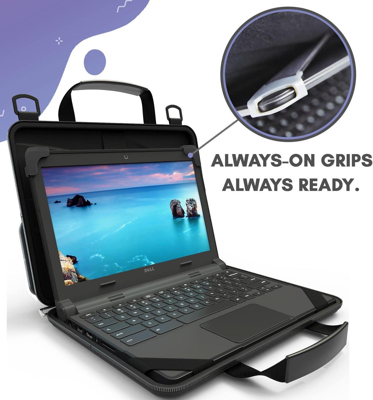 Alt view image 4 of 5 - UZBL 13-14 inch Chromebook Case Protective Laptop Hard Cover Sleeve, Always-on Work in Case with Carrying Handle and Adjustable Shoulder Strap | for Business, Students, and Back to School