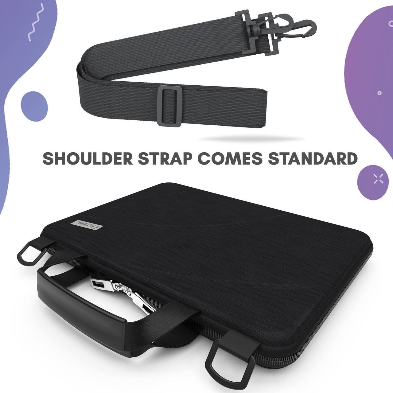 Alt view image 5 of 5 - UZBL 13-14 inch Chromebook Case Protective Laptop Hard Cover Sleeve, Always-on Work in Case with Carrying Handle and Adjustable Shoulder Strap | for Business, Students, and Back to School