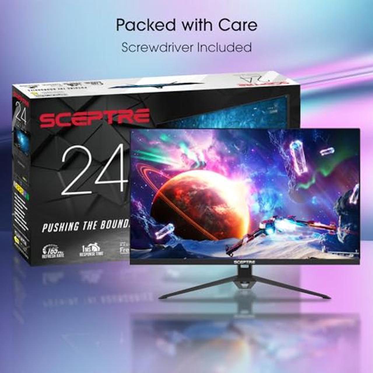 Alt view image 5 of 5 - Sceptre IPS 24" Gaming Monitor 165Hz 144Hz Full HD (1920 x 1080) FreeSync Eye Care FPS RTS DisplayPort HDMI Build-in Speakers, Machine Black 2020 (E248B-FPT168),IPS 24" 165Hz