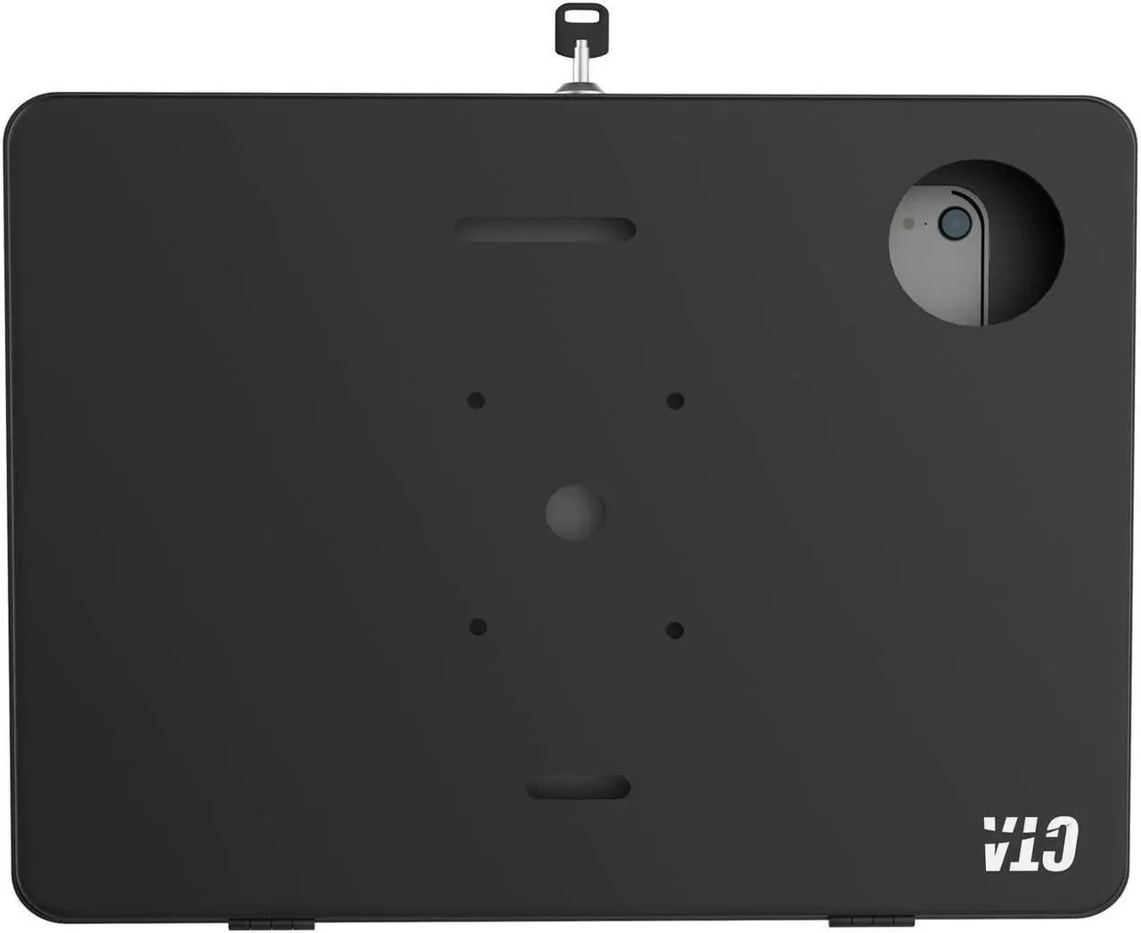 Alt view image 4 of 5 - Locking iPad Wall Mount - CTA Anti-Theft Small Locking Tablet Enclosure w/ Key Lock & Interior Cable Routing for iPad Mini 1, 2, 3, 4, 5, 6, Samsung Tab A 8'', Lenovo Tab E8 - Black - (PAD-PSWB)