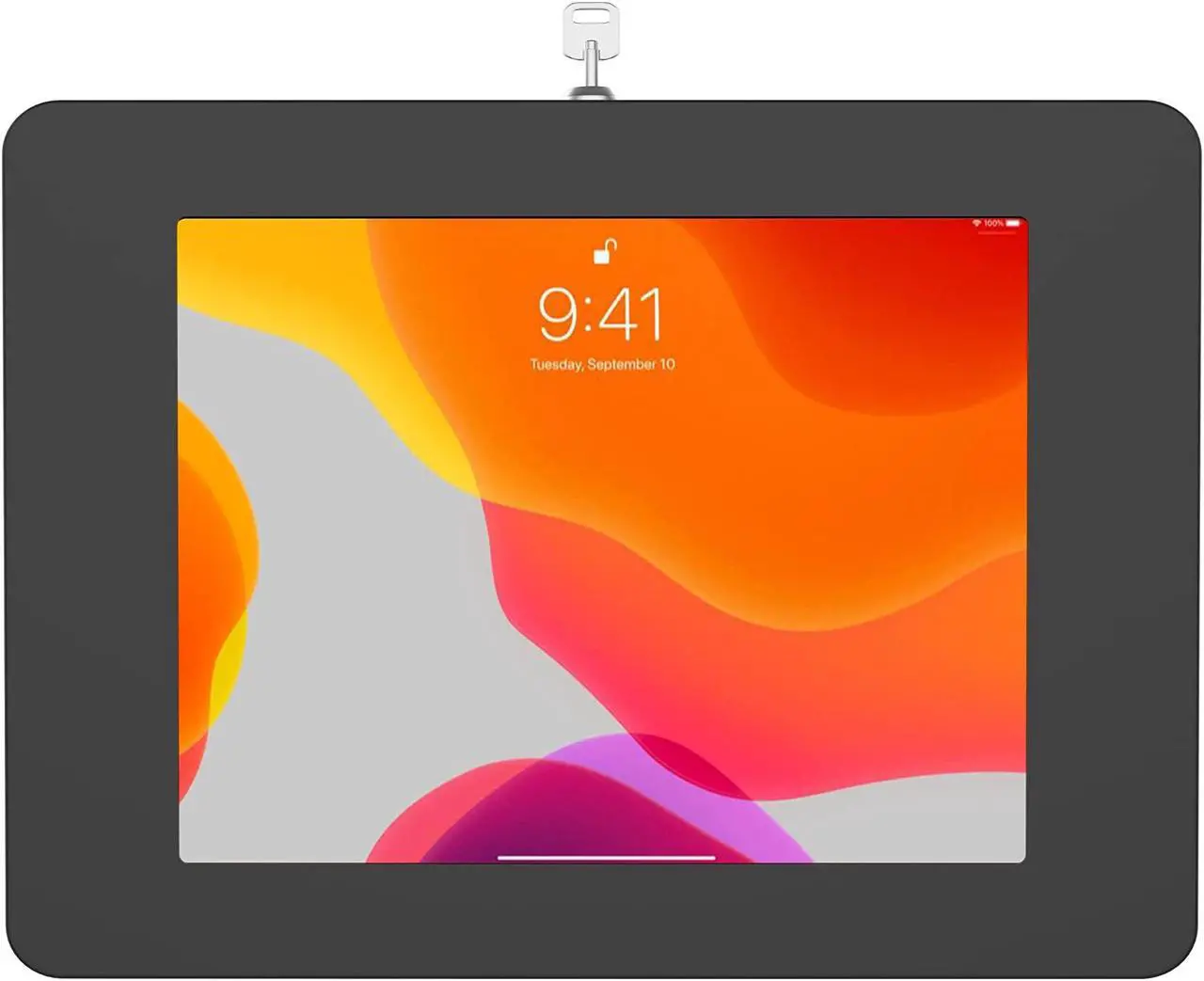 Alt view image 3 of 5 - Locking iPad Wall Mount - CTA Anti-Theft Small Locking Tablet Enclosure w/ Key Lock & Interior Cable Routing for iPad Mini 1, 2, 3, 4, 5, 6, Samsung Tab A 8'', Lenovo Tab E8 - Black - (PAD-PSWB)