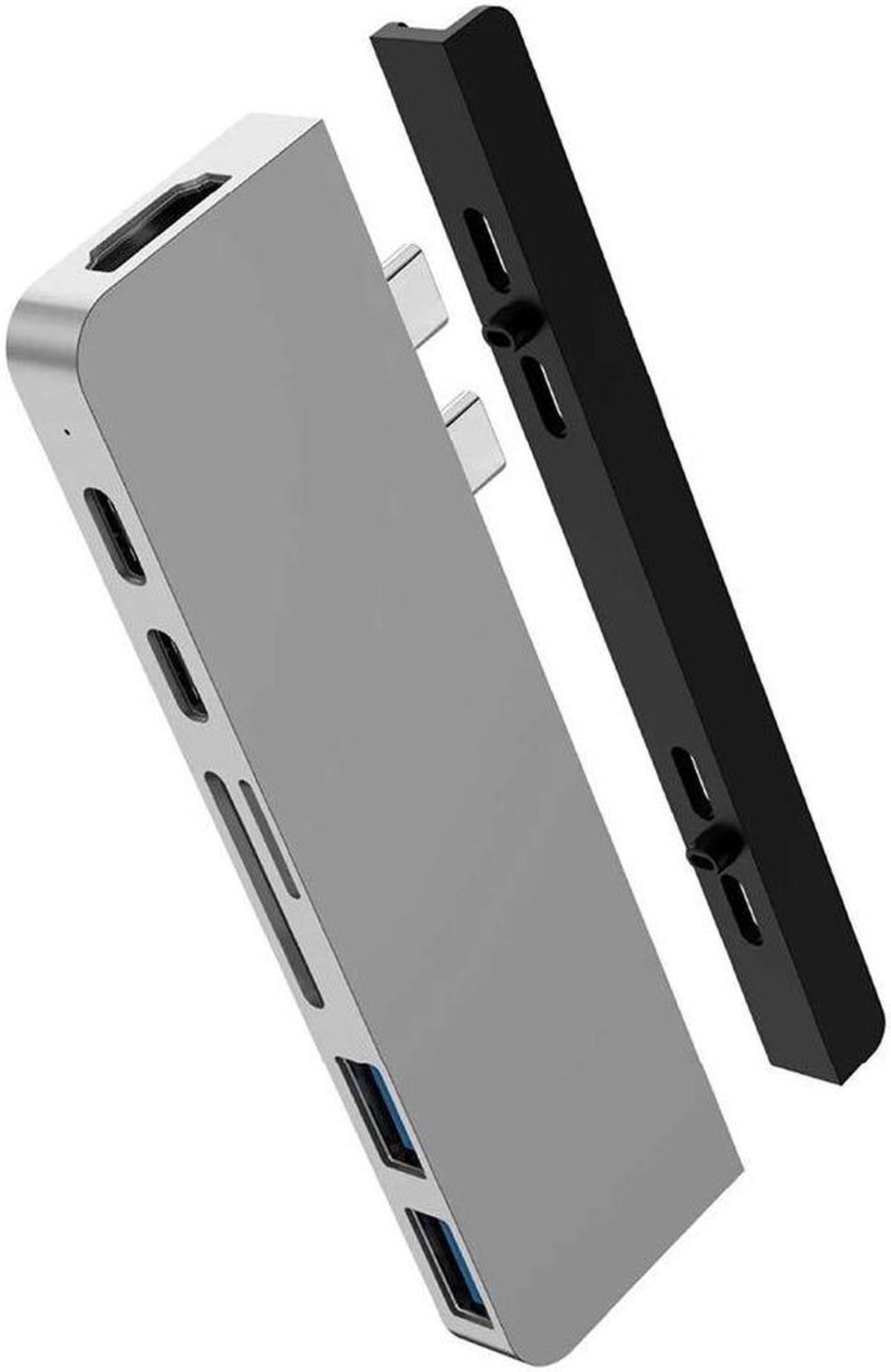 Main image of HyperDrive USB C Hub, Mac Type-C Dual Hub Adapter for MacBook Pro Air 13" 15" 16" iPad Pro, USB-C Devices, 7in2: USBC PD 100W 40Gbps, 4K HDMI, microSD/SD Card Reader, 2xUSB 3.1 Space Grey
