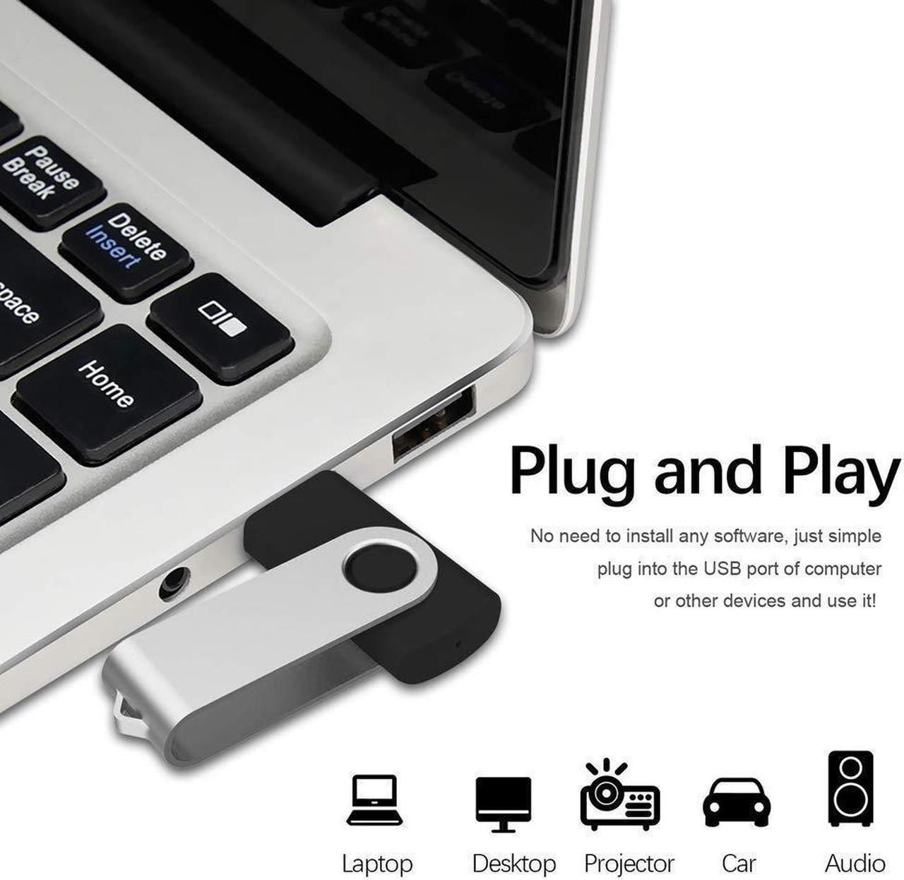 Alt view image 4 of 5 - 10 Pack Colorful 32GB Flash Drives 2.0 and 10 Pack Black 32GB USB Flash Drives 2.0 Thumb Drives Bundle - 20 Pack by Aiibe