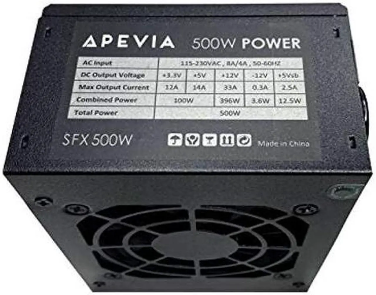 Alt view image 4 of 5 - Apevia SFX-AP500W Mini ITX Solution/Micro ATX/SFX 500W Power Supply