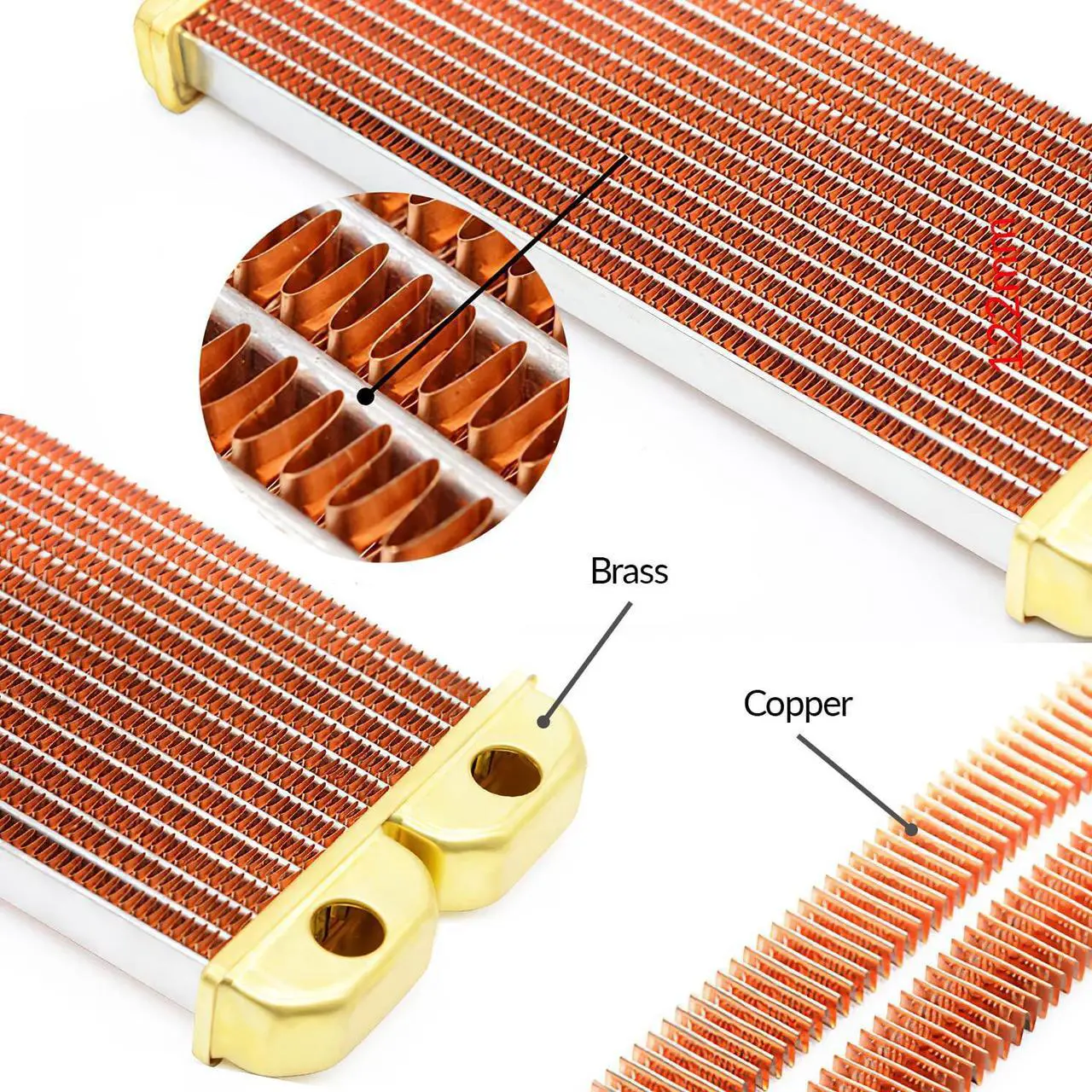 Alt view image 5 of 5 - Dracaena.io 120mm - 28mm/1.1 inch Thick Computer Radiator, 14 Tubes Copper Water Cooling Cooler for CPU Heat Sink - Liquid Heat Exchanger Dual G1/4 Thread, Black