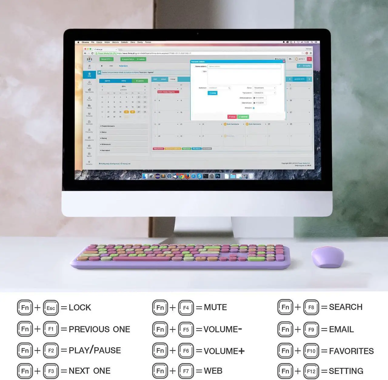 Alt view image 5 of 5 - MOFII Wireless Keyboard and Mouse Combo, 2.4G Silent Cordless Slim Full Size Keyboard and Ergonomic Mice Set for Laptop, Desktop, MacBook, PC - Purple Colorful