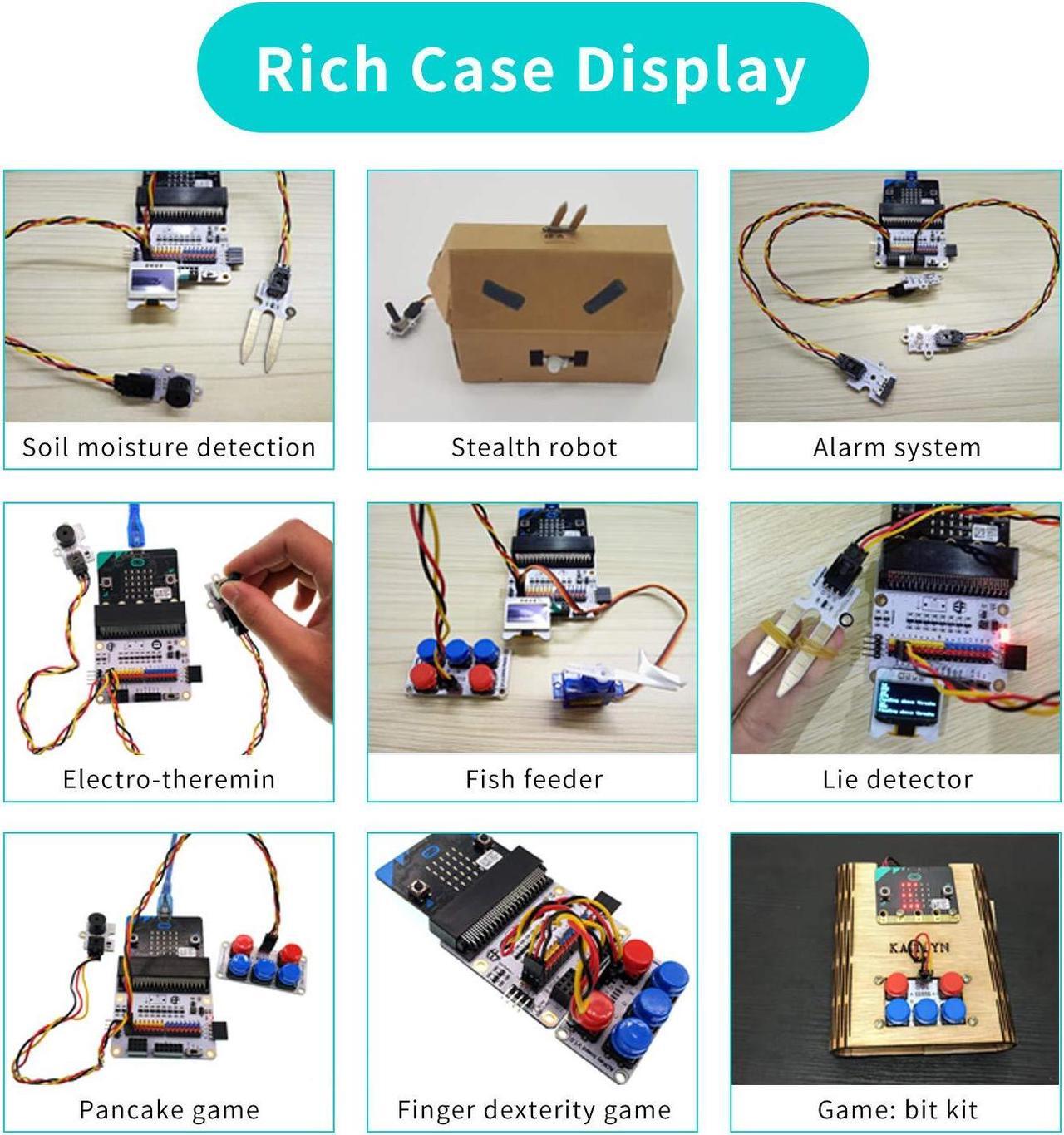 Alt view image 3 of 5 - ELECFREAKS microbit Tinker Kit for Kid Micro:bit Sensor Starter Kit with 35 Projects, DIY Programming STEM kit with Basic Coding Electronics Modules and Wiki Tutorial(Without Micro:bit)