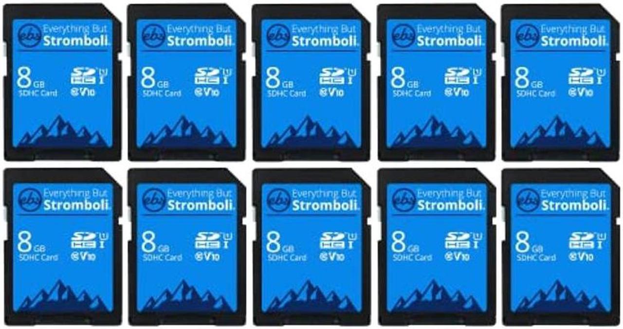 Main image of Everything But Stromboli 8GB SD Card (10 Pack) Speed Class 10 UHS-1 U1 C10 8G SDHC Memory Cards for Compatible Digital Camera, Computer, Trail Cams