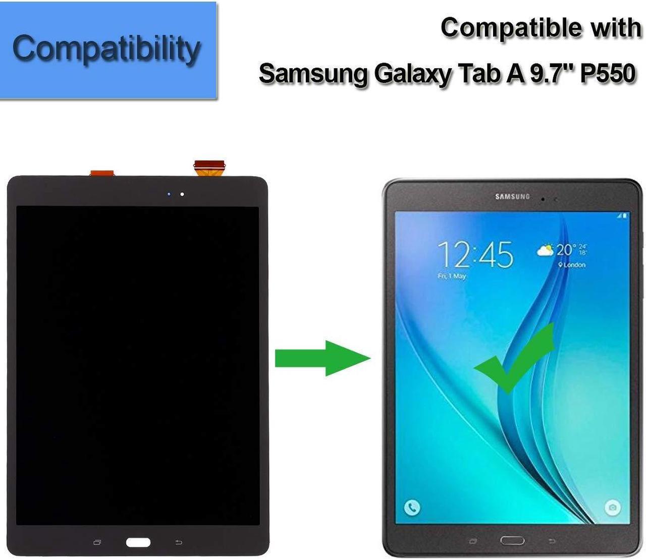 Alt view image 5 of 5 - E-yiiviil Replacement LCD Compatible with Galaxy Tab A 9.7" P550 SM-P555M SM-P550N Display Assembly Touch Screen (Black) + Tools(not Work for SM-T550)