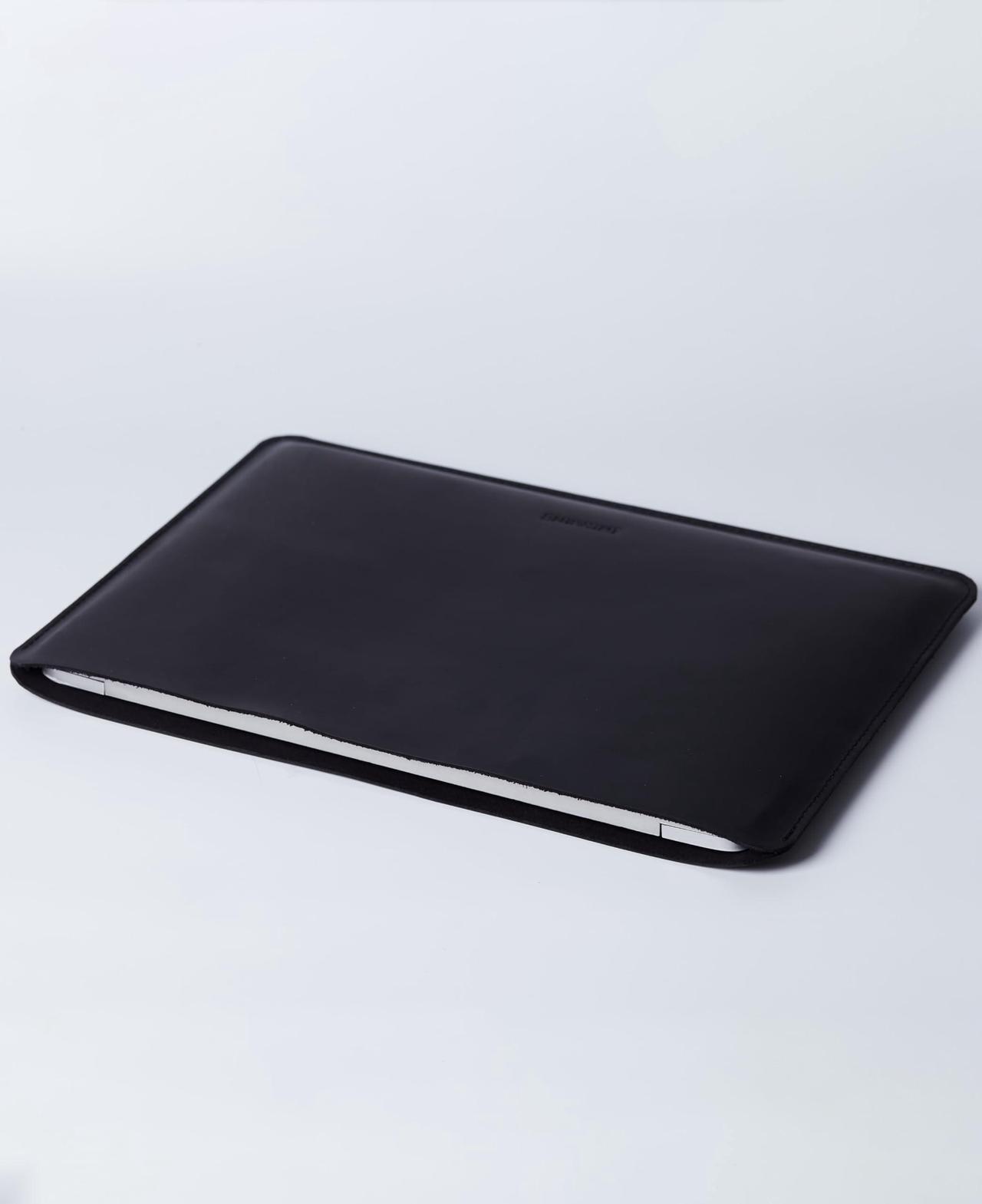 Alt view image 2 of 5 - Leather Laptop Sleeve 13 inch for MacBook Pro | MacBook Air 13 inch Leather Sleeve - Fits MacBook Air & Pro 13" M1 A2337 A2338, M2 A2681, Black
