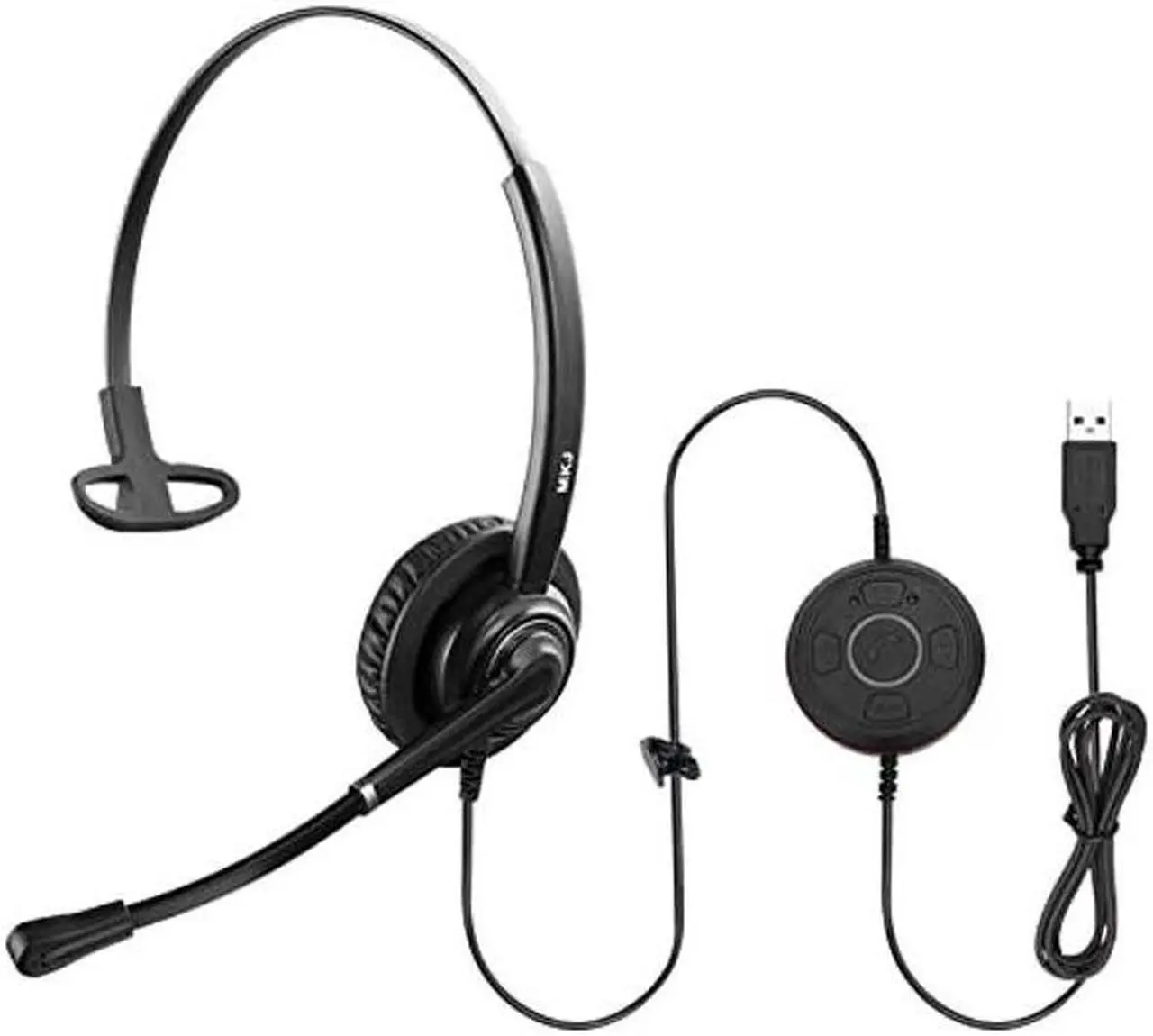 Main image of MKJ USB Headset with Microphone Noise Cancelling for PC, Computer Headset for Call Center & Home Office, Wired Headphones with Mic for Skype, Ms Teams, Zoom, Business, VoIP Softphone