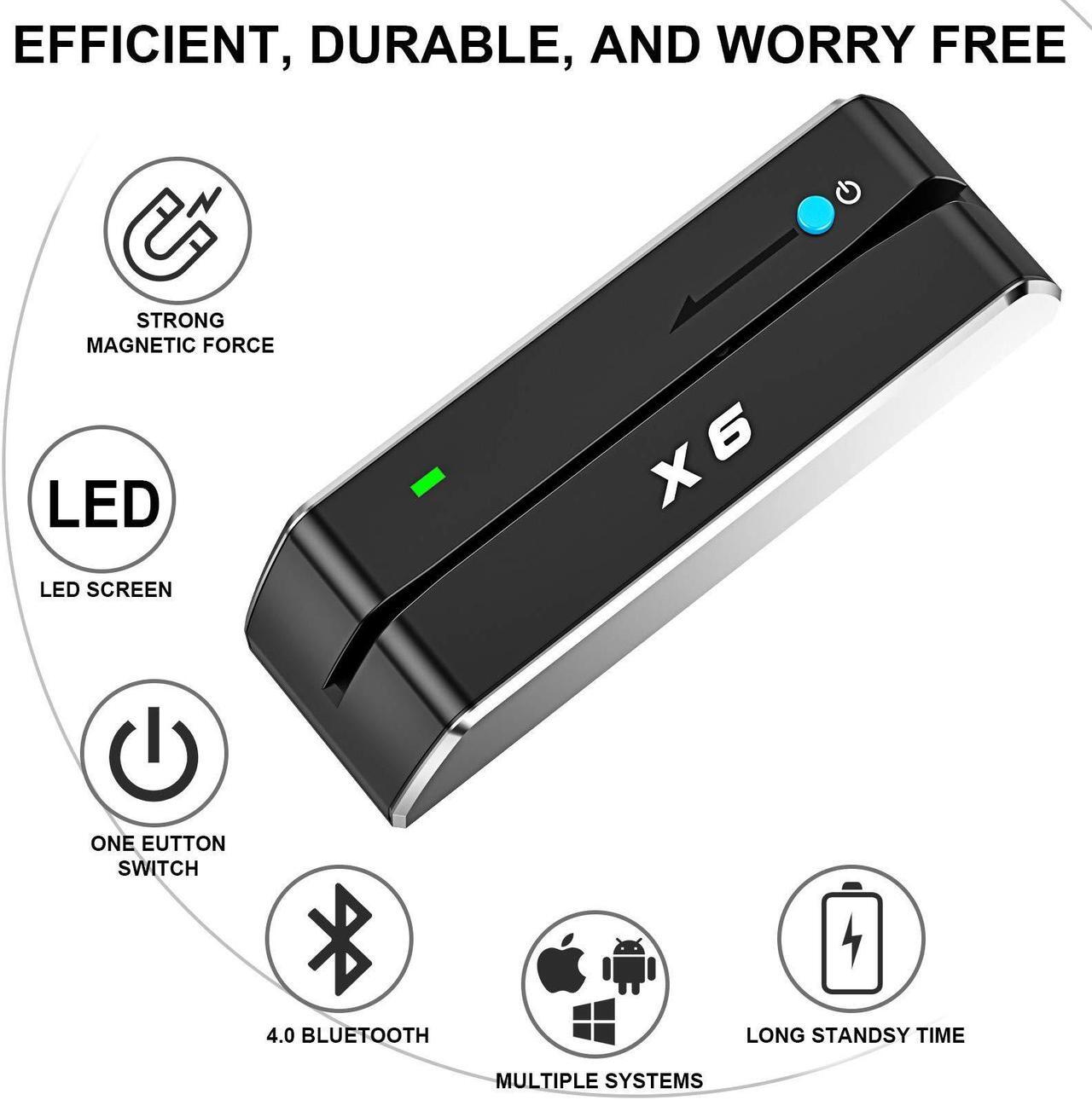 Alt view image 5 of 5 - X6 BT Bluetooth Magnetic VIP Card Reader Writer USB 3 Tracks Swipe Encoder [Upgraded Version]