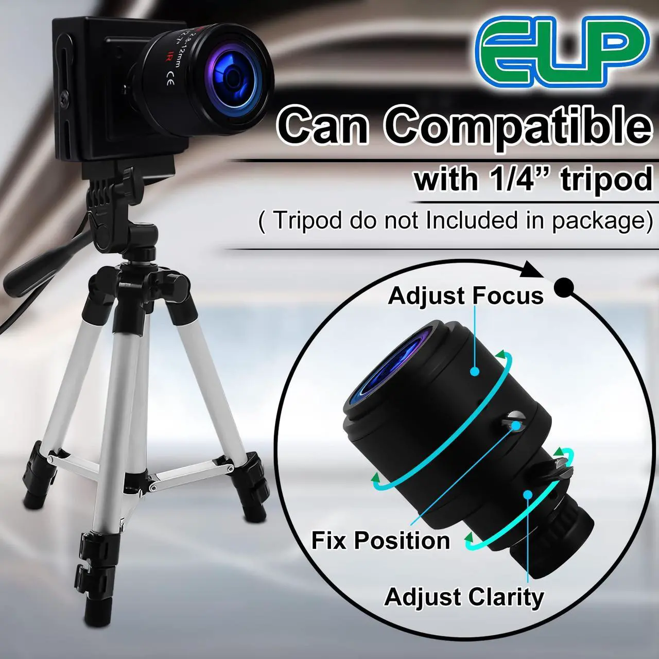 Alt view image 2 of 5 - Varifocal Lens Usb Camera Full HD 2448P Usb Webcam Mini Camera,8 MP High Definition Usb with Cameras,USB2.0 Web Cameras,Plug&Play,2.8-12mm Varifocal Lens USB Cameras with UVC for Android Linux Windows